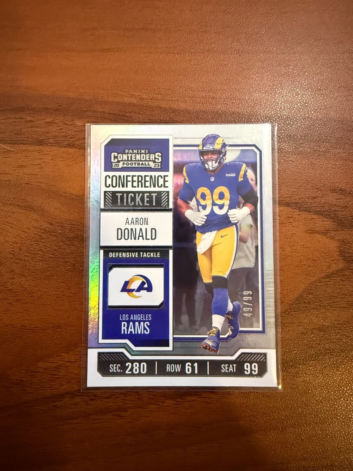 2023 Panini Contenders #60 Aaron Donald Conference Ticket #/99