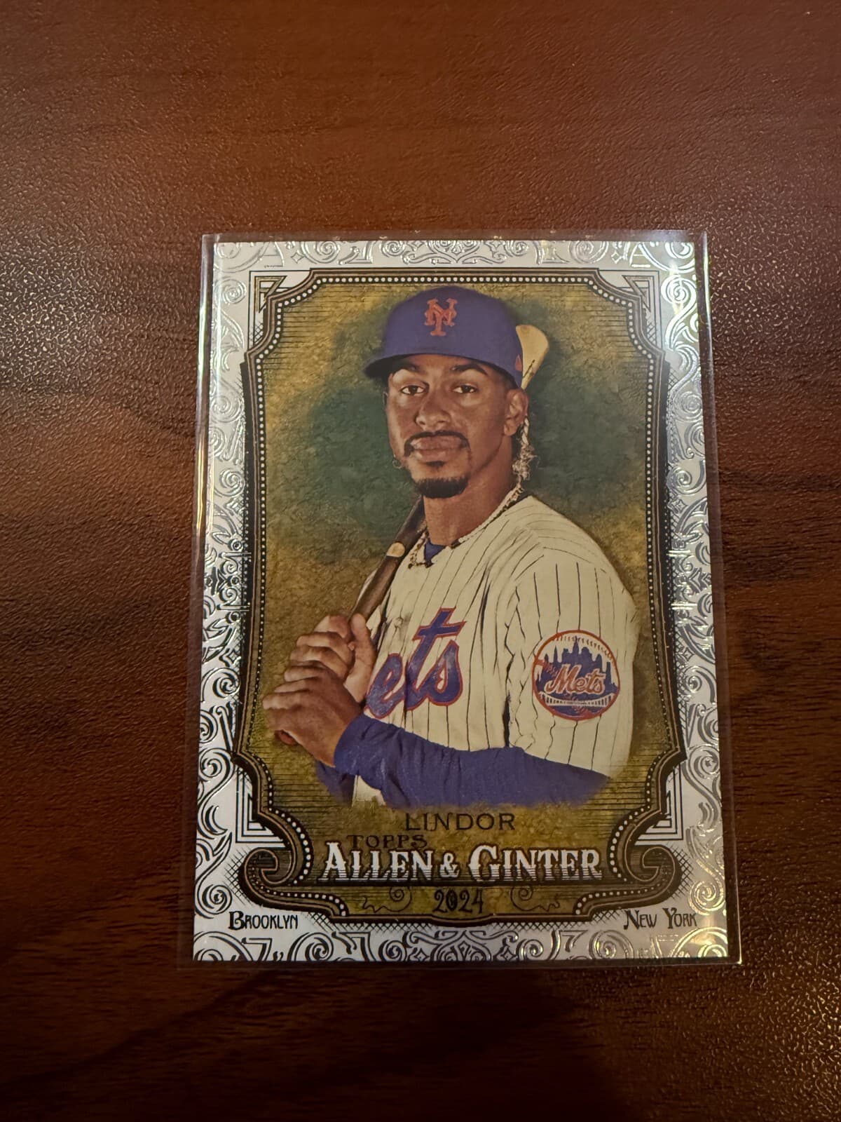 2024 Topps Allen &amp; Ginter #73 Francisco Lindor Foil Filagree Mets SP