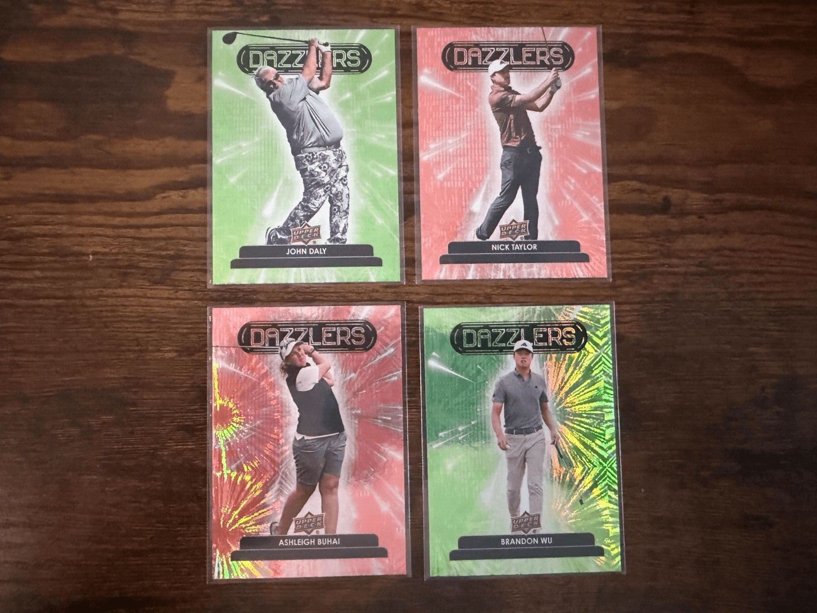 Upper Deck Golf Dazzlers Daly Taylor Wu Buhai Red Green