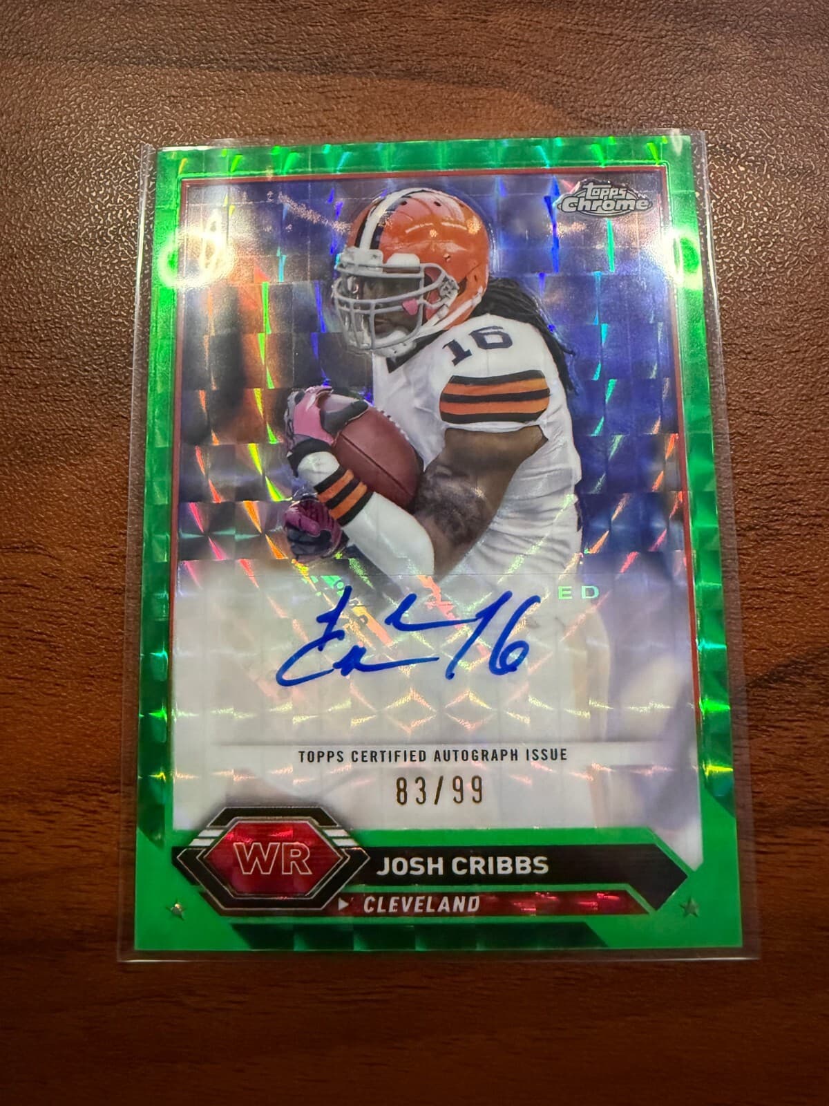2023 TOPPS COMPOSITE CHROME GREEN GEOMETRIC JOSH CRIBBS AUTO AUTOGRAPH /99