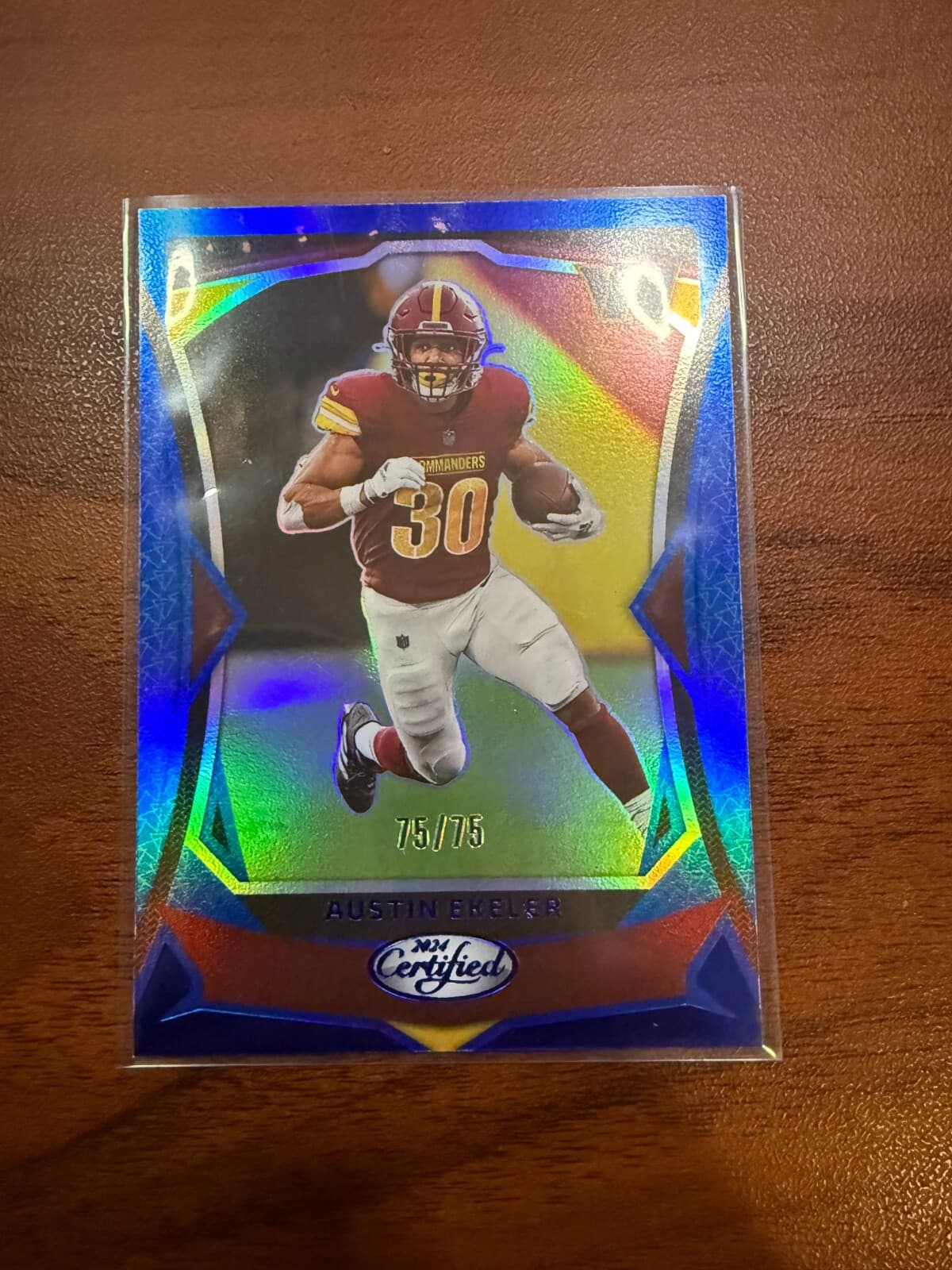 Austin Ekeler 2024 Certified Blue Mirror 75/75 #10 OMEGA