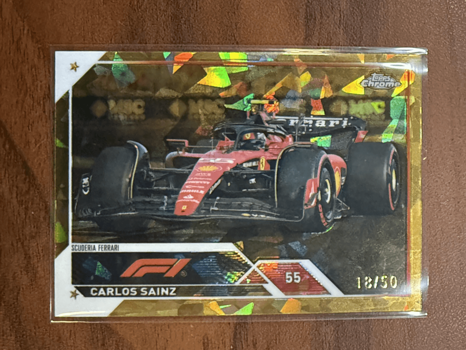 2023 Topps Chrome Sapphire Edition Formula 1 #20 Carlos Sainz Gold #/50