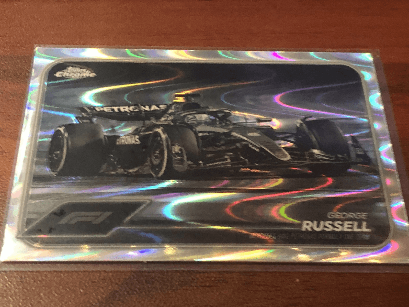 2024 Topps Chrome F1 George Russel Black &amp; White Raywave #77