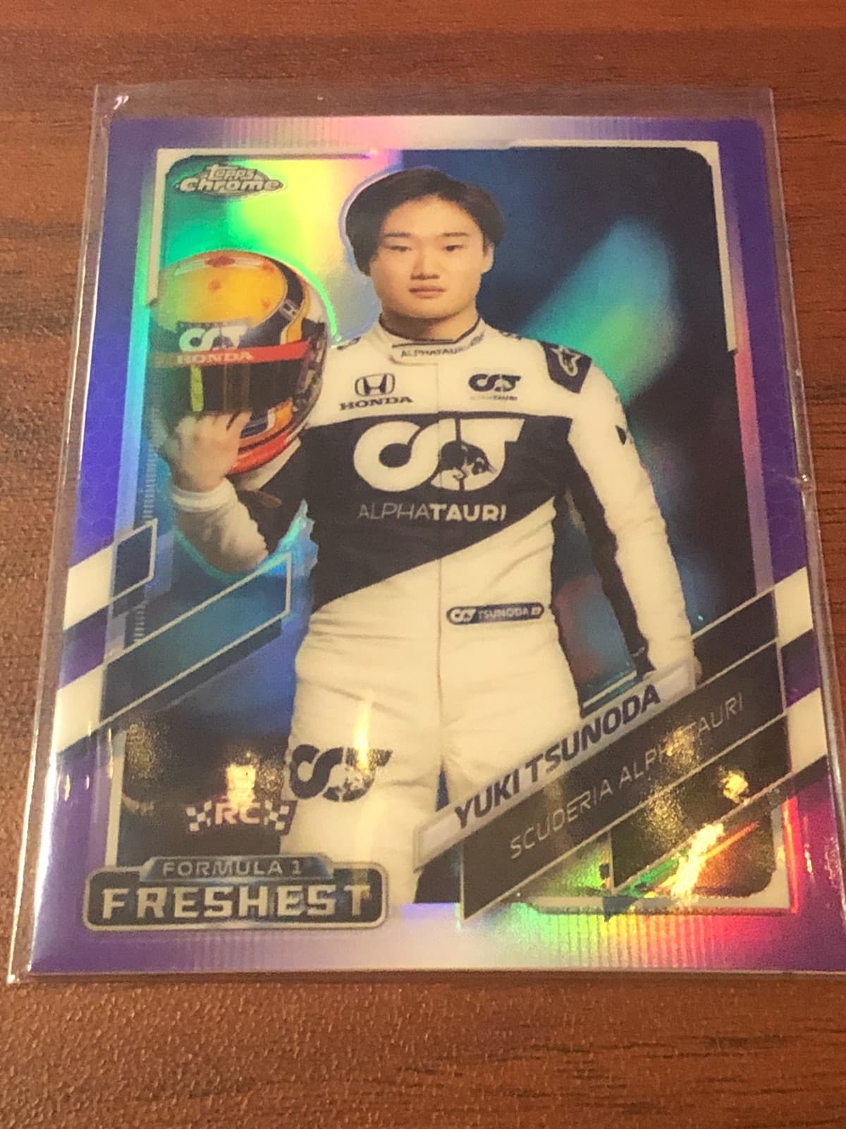 2021 Topps Chrome Formula 1 #173 Yuki Tsunoda Freshest Purple /399 RC