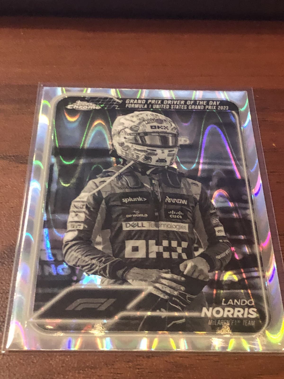 2024 Topps Chrome Formula 1 Lando Norris Black &amp; White Raywave #176