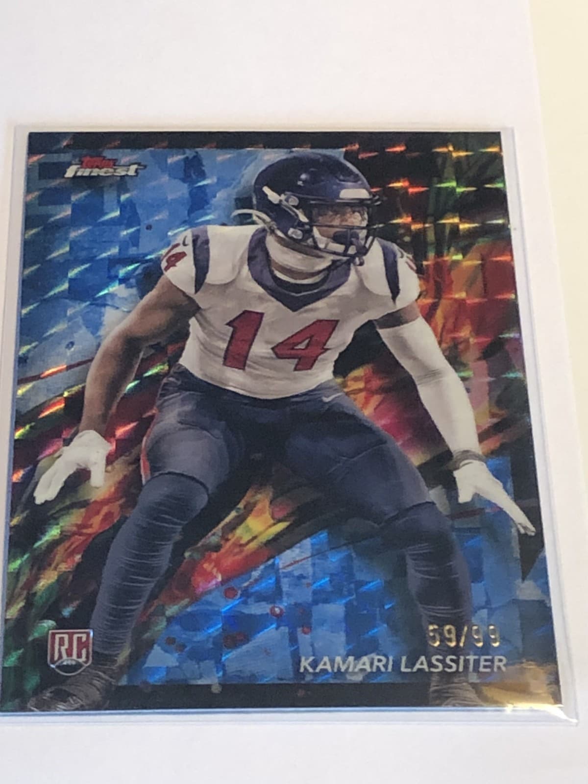 2024 Topps Finest #66 Common Kamari Lassiter, Houston Texans X-Fractor, Blue /99
