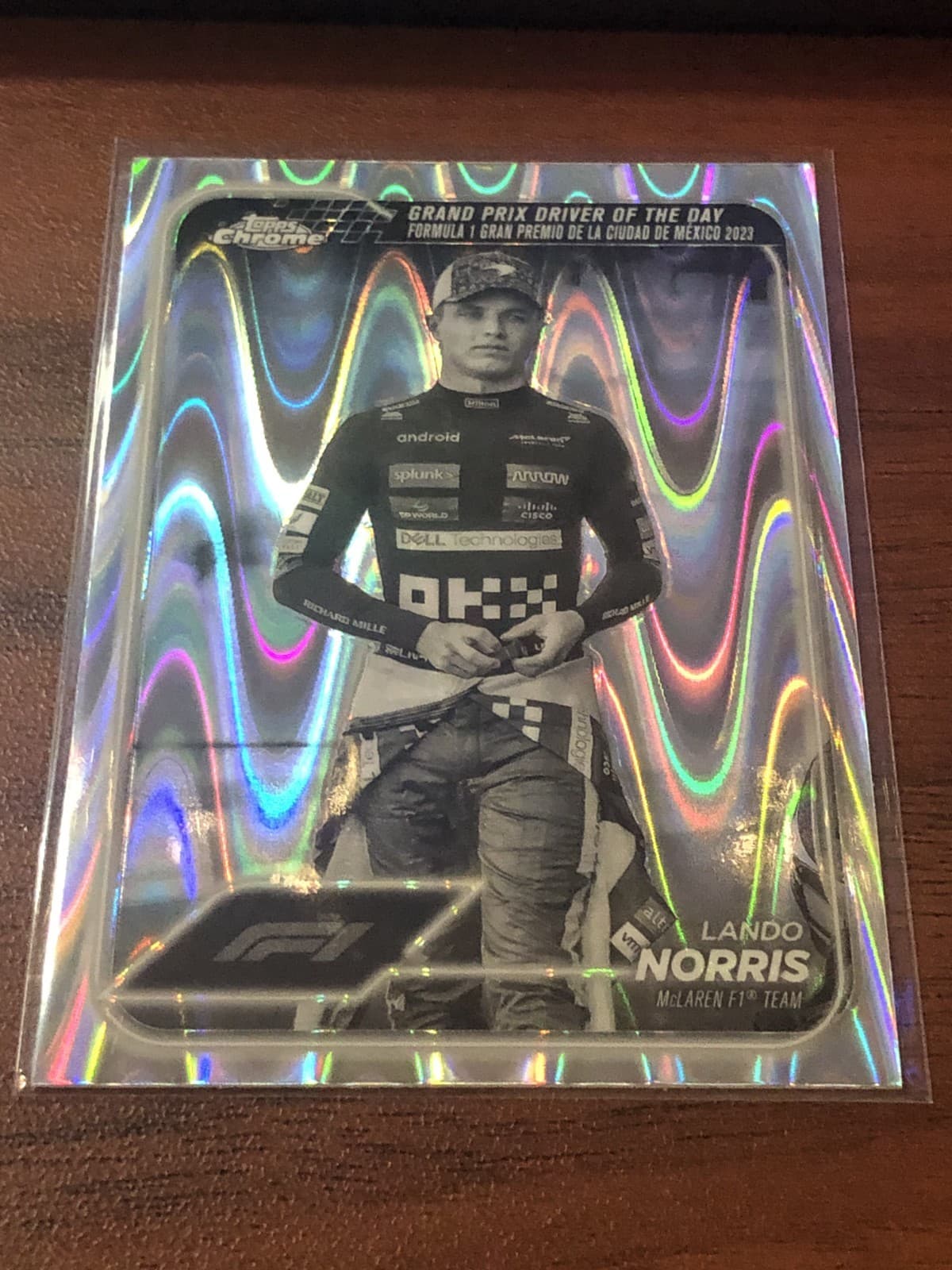2024 Topps Chrome F1 Lando Norris Black &amp; White RayWave Refractor #177