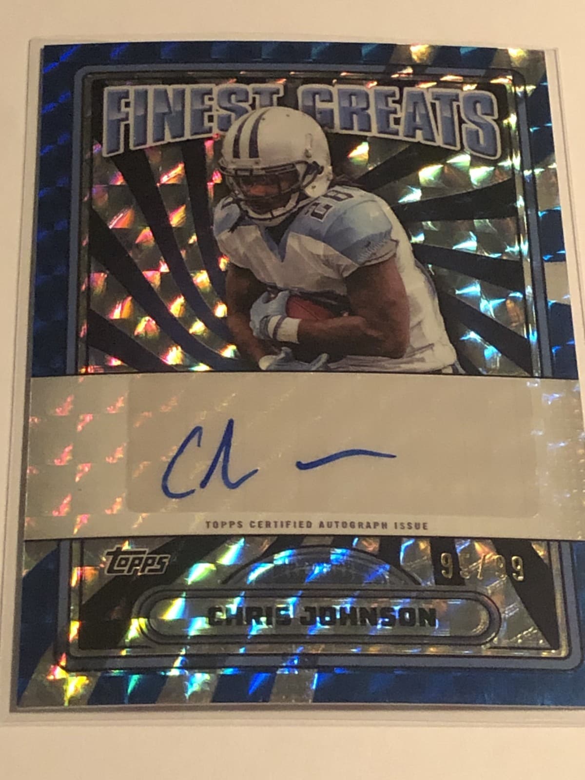 2024 Topps Finest Greats Chris Johnson Blue Refractor Auto /99 #FG-CJO