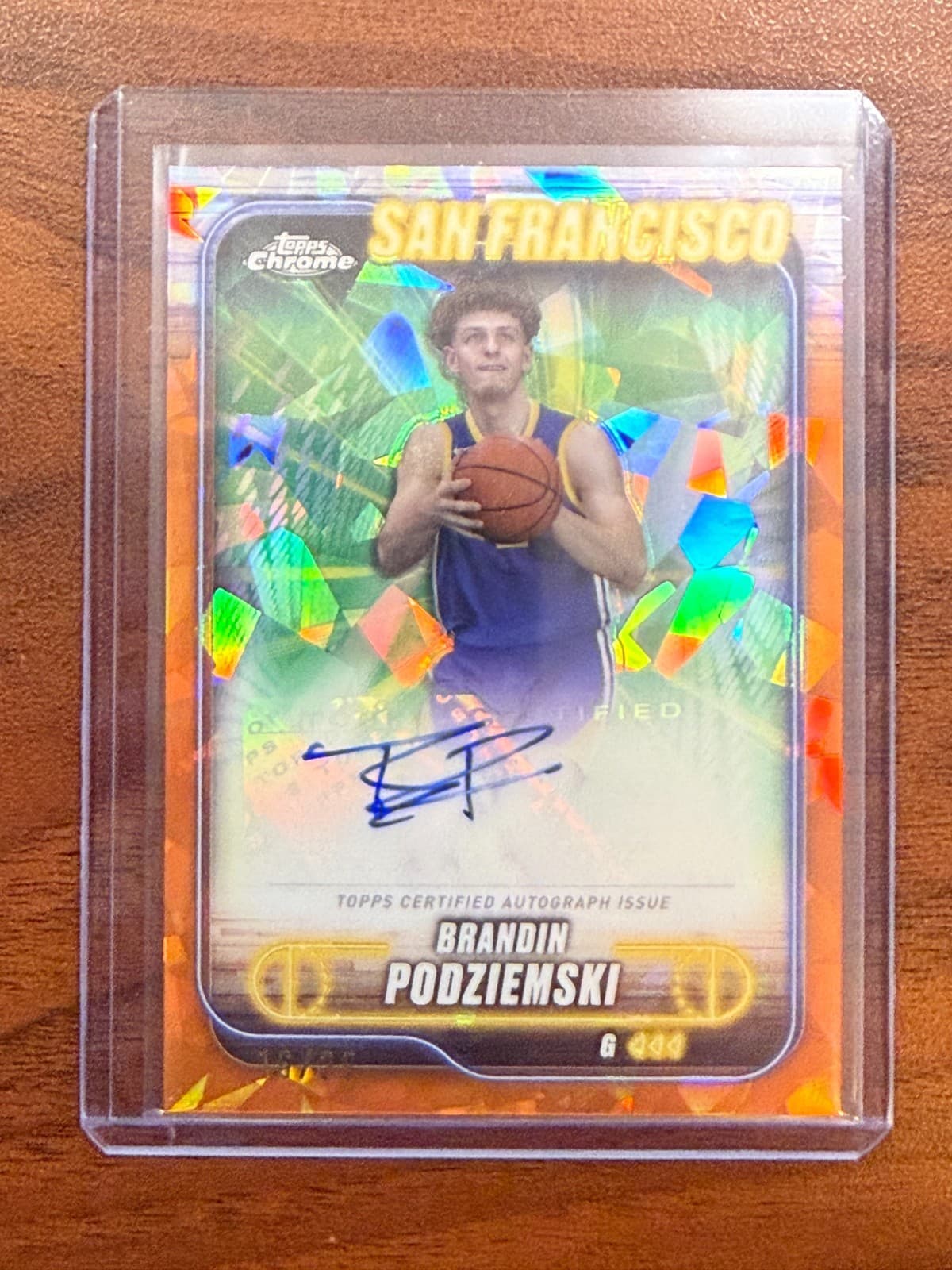 2024-25 Topps Chrome Sapphire Edition - Brandin Podziemski - Orange Auto- /25