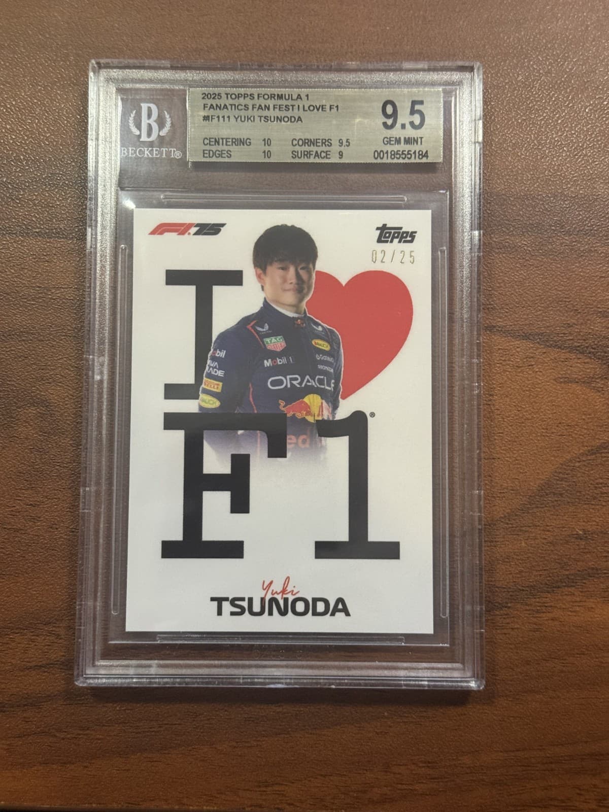2025 Topps Formula 1 F1 Fanatics FFNYC Yuki Tsunoda /25
