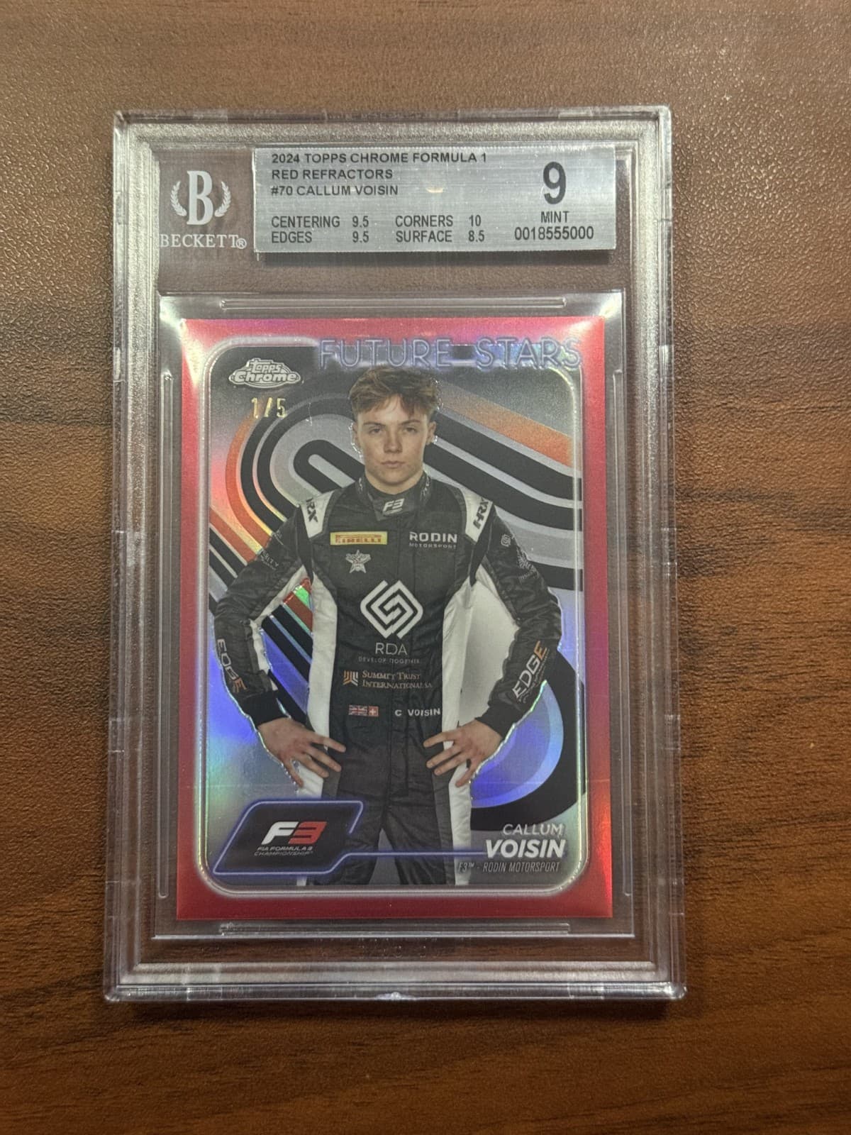 2024 Topps Formula 1 F1 Chrome Callum Voisin /5 BGS 9