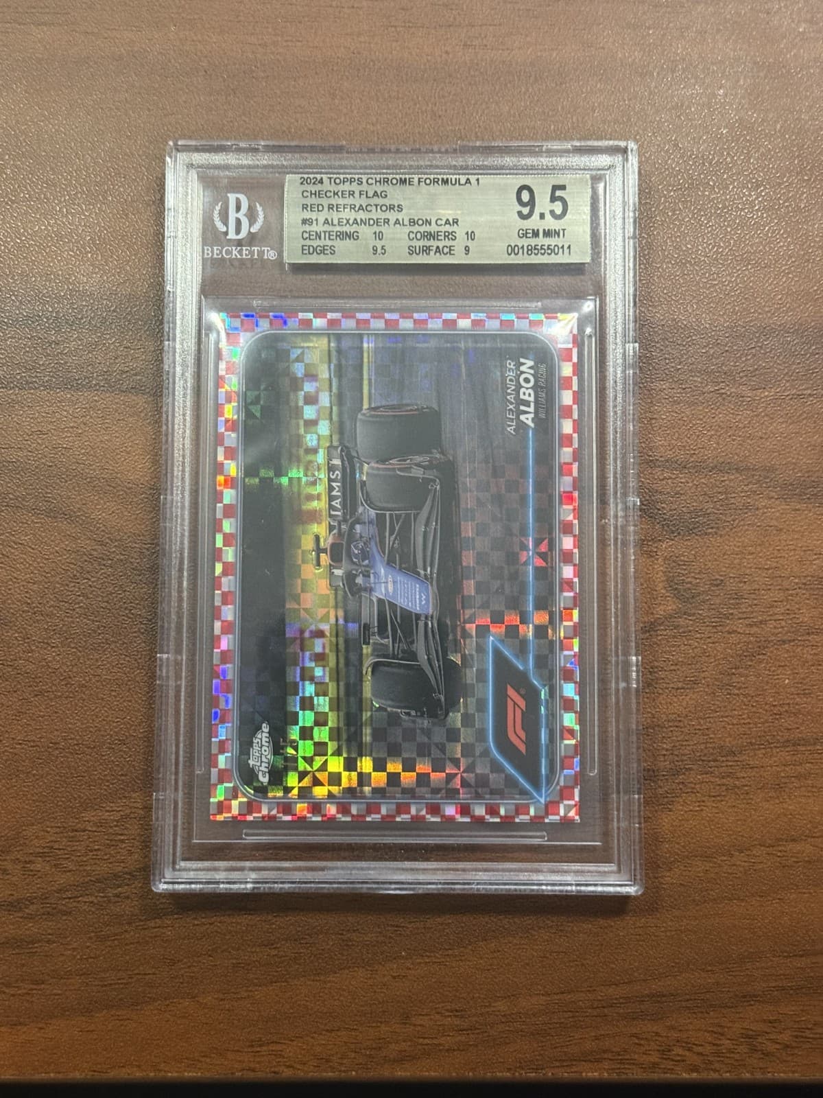 2024 Topps Formula 1 F1 Chrome Alex Albon Checker /5 BGS 9.5