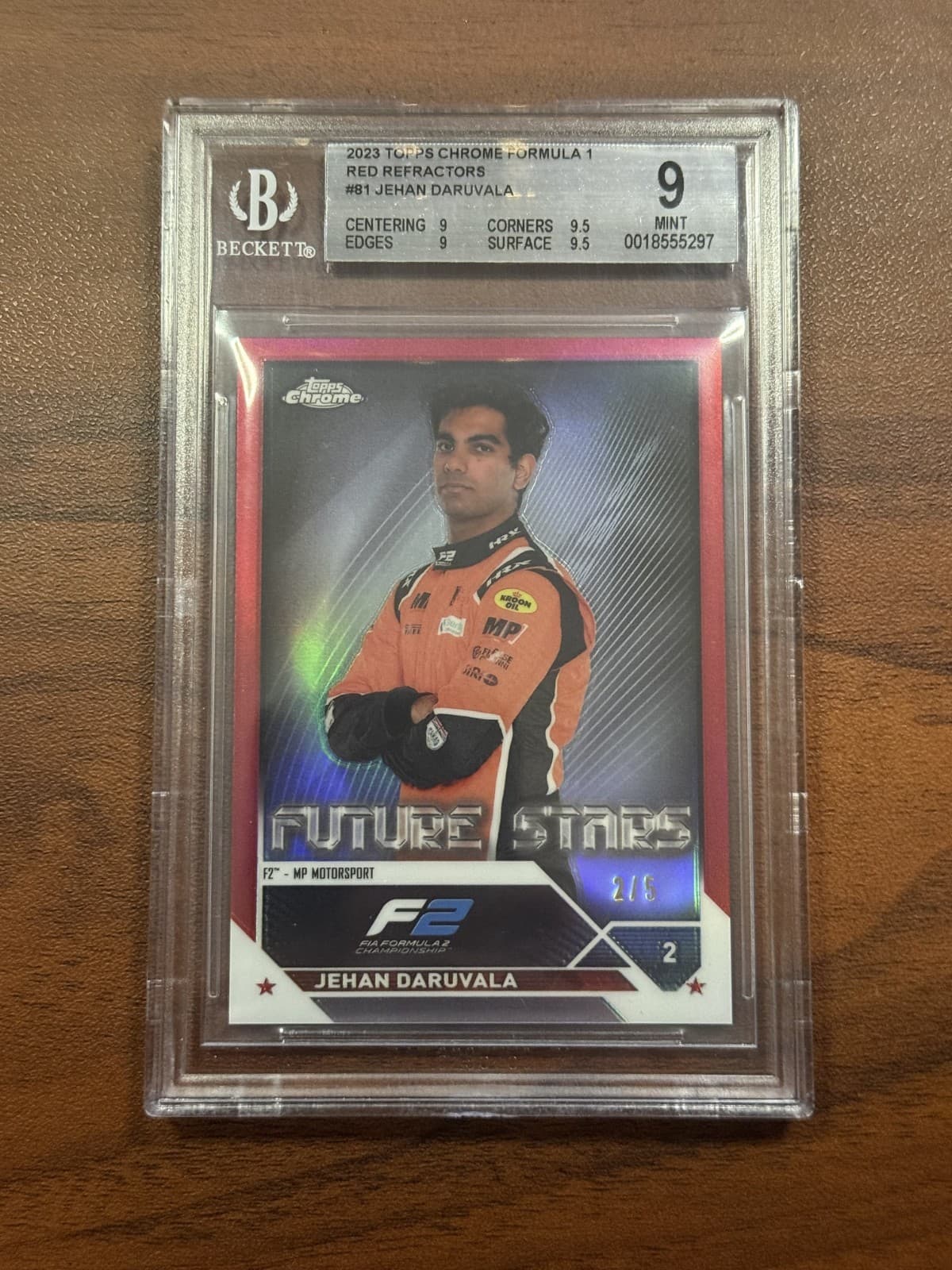 2023 Topps Formula 1 F1 Chrome Jehan Daruvala /5 BGS 9