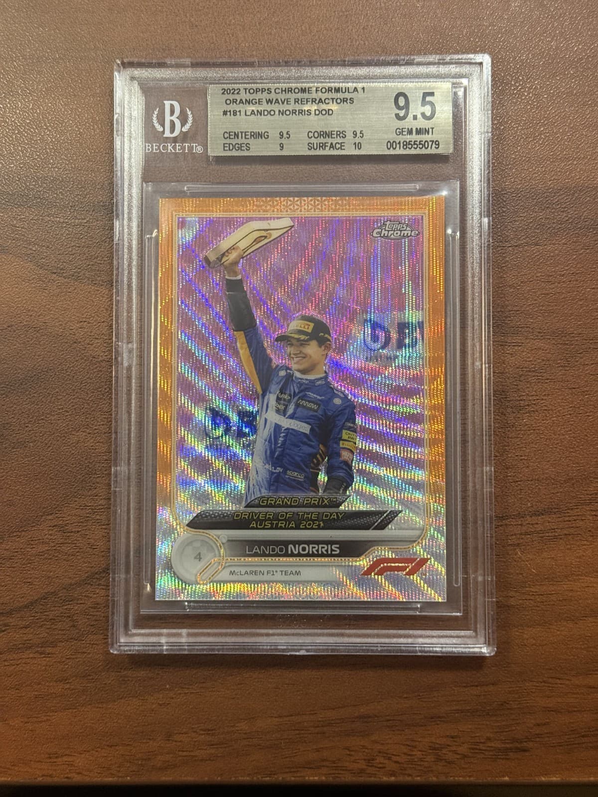 2022 Topps Chrome Formula 1 F1 Lando Norris /25 BGS 9.5