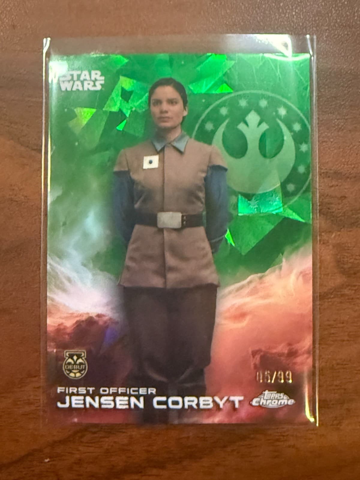 2025 Topps Chrome Sapphire Star Wars First Officer Jensen Corbyt /99