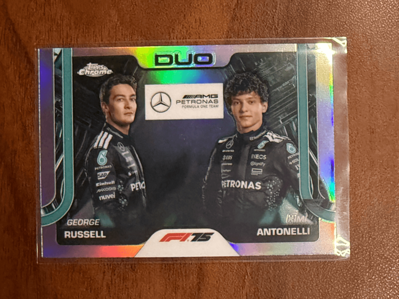 2025 Topps Chrome F1 Merecedes Duo Russell Antonelli Refractor
