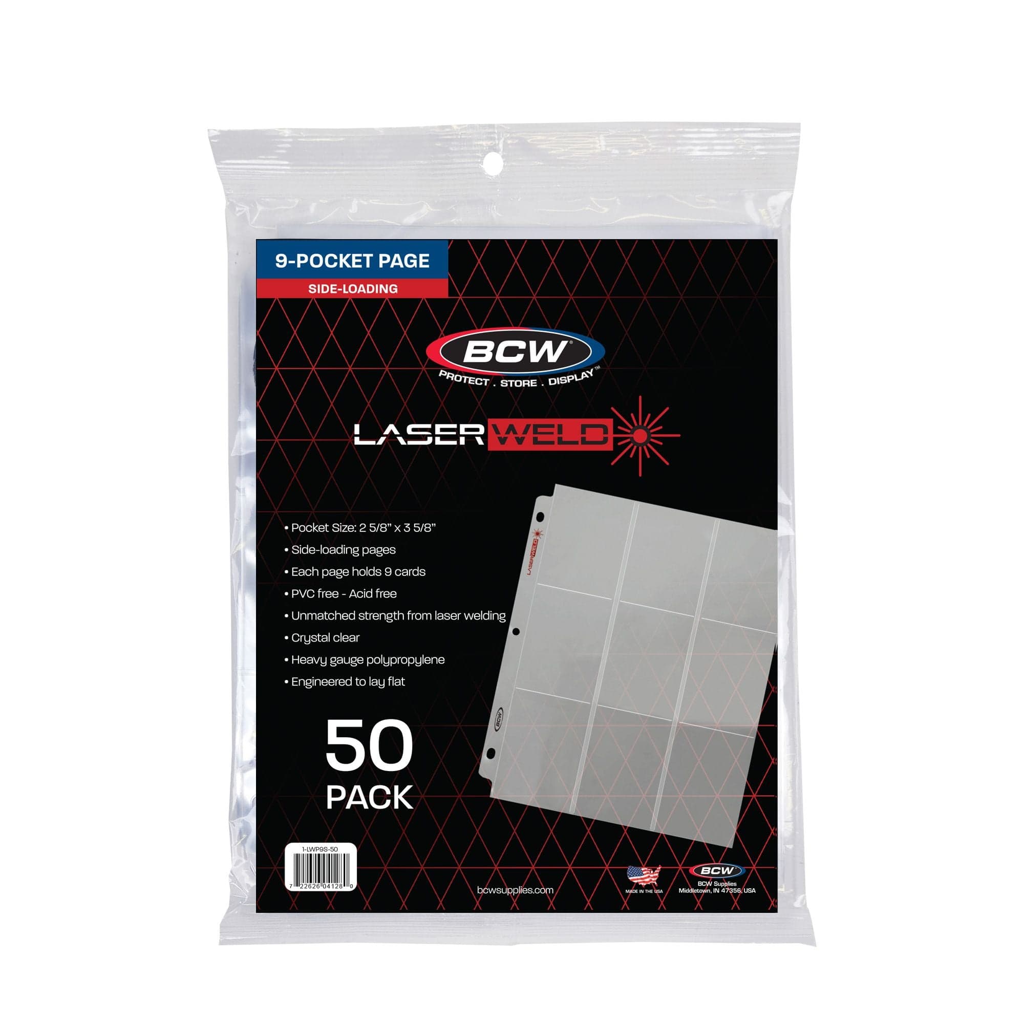 BCW LaserWeld 9-Pocket Page - Side Load (50 CT. Pack)