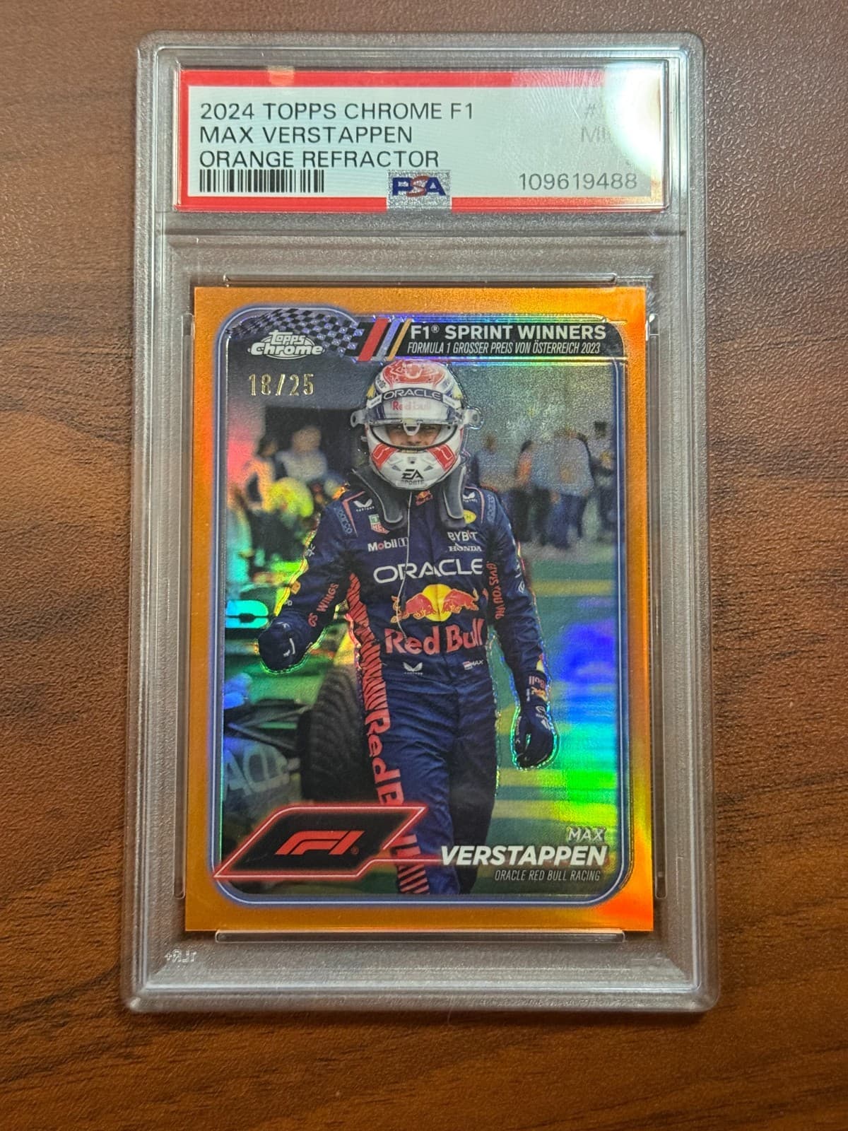 2024 Topps Chrome F1 MAX VERSTAPPEN /25 149 PSA 9