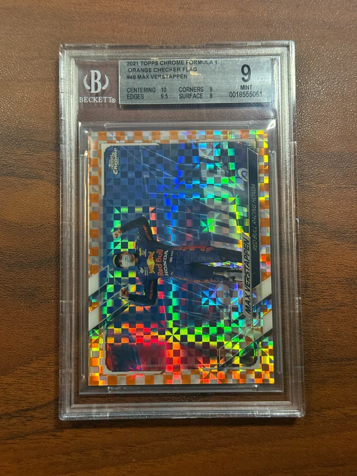 2021 Topps Chrome F1 MAX VERSTAPPEN Checker /25 48 BGS 9