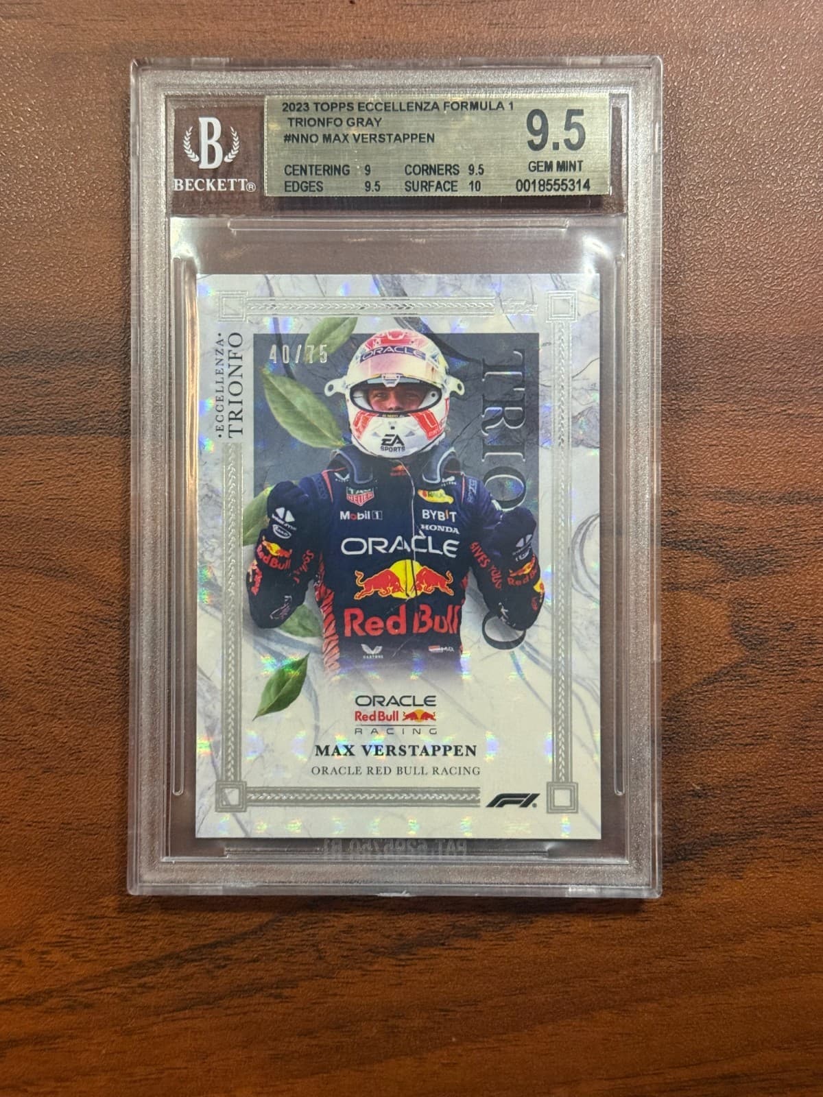 2022 Topps Eccellenza F1 MAX VERSTAPPEN /75 Trionfo Gray BGS 9.5