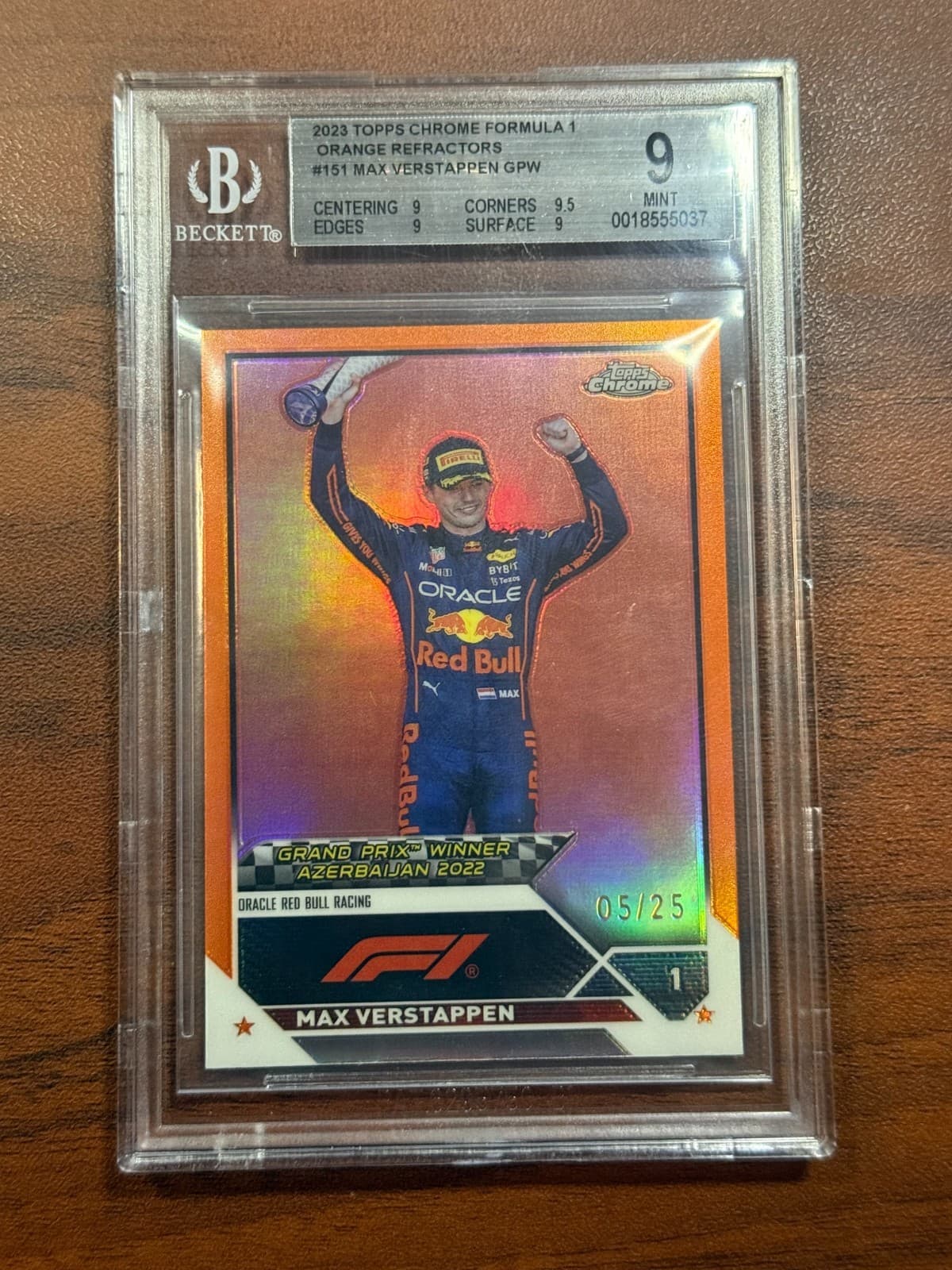 2023 Topps Chrome F1 MAX VERSTAPPEN /25 BGS 9