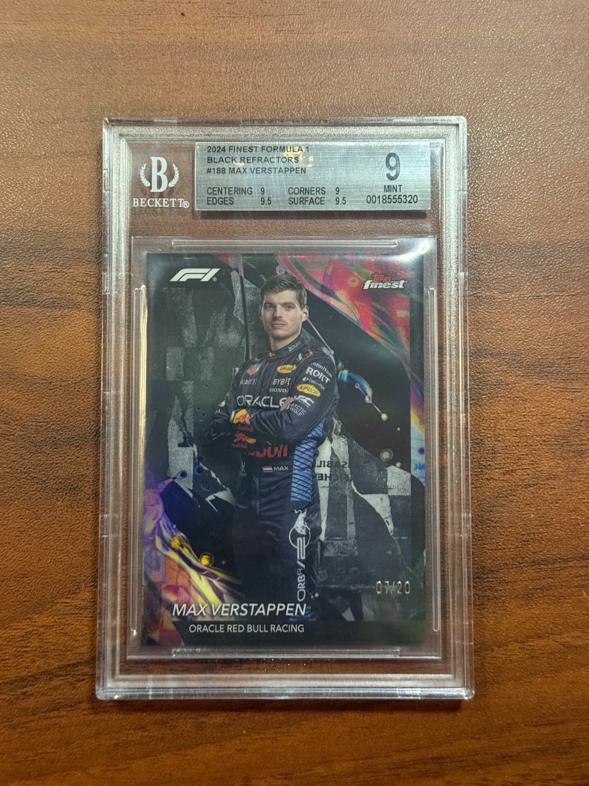 2024 Topps Finest F1 MAX VERSTAPPEN /20 BGS 9