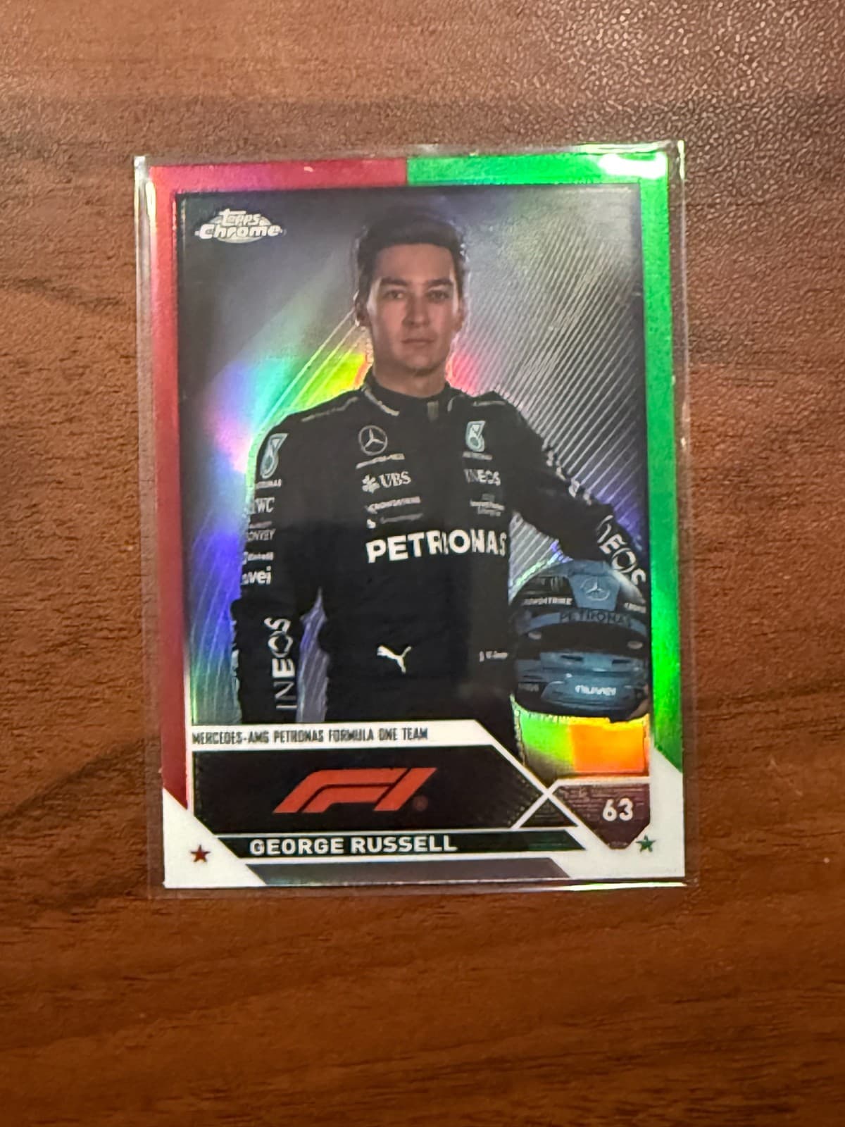 2023 Topps Chrome Formula 1 F1 George Russell #13 Red Green