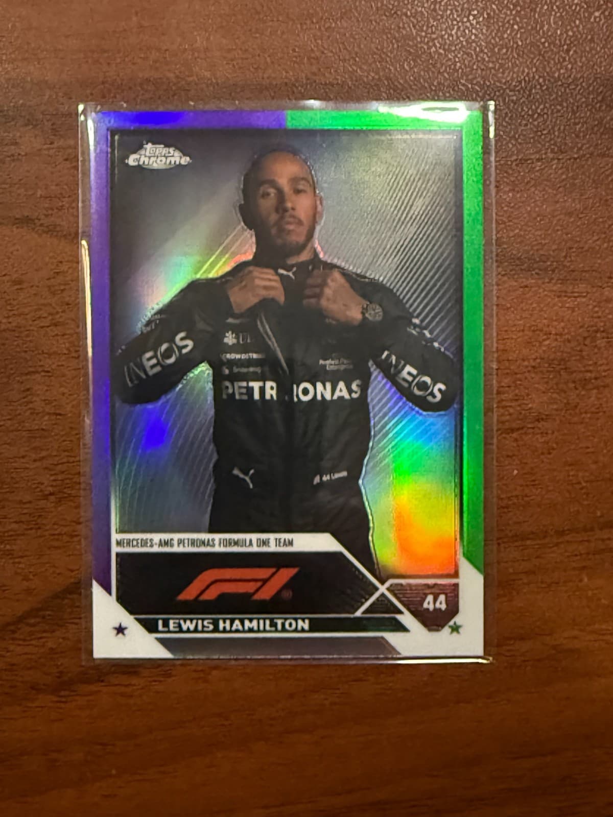 2023 Topps Chrome Formula 1 F1 Lewis Hamilton #21 Purple Green