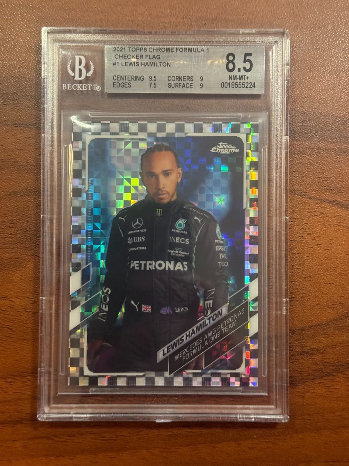 2021 Topps Chrome Lewis Hamilton #1 Checker BGS 8.5