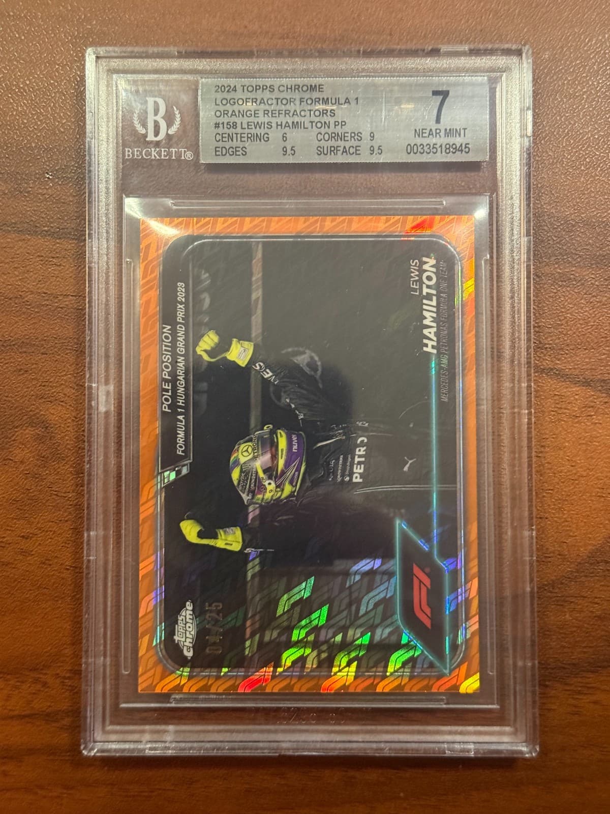 2024 Topps Chrome Formula 1 F1 Lewis Hamilton #158 /25 BGS 7