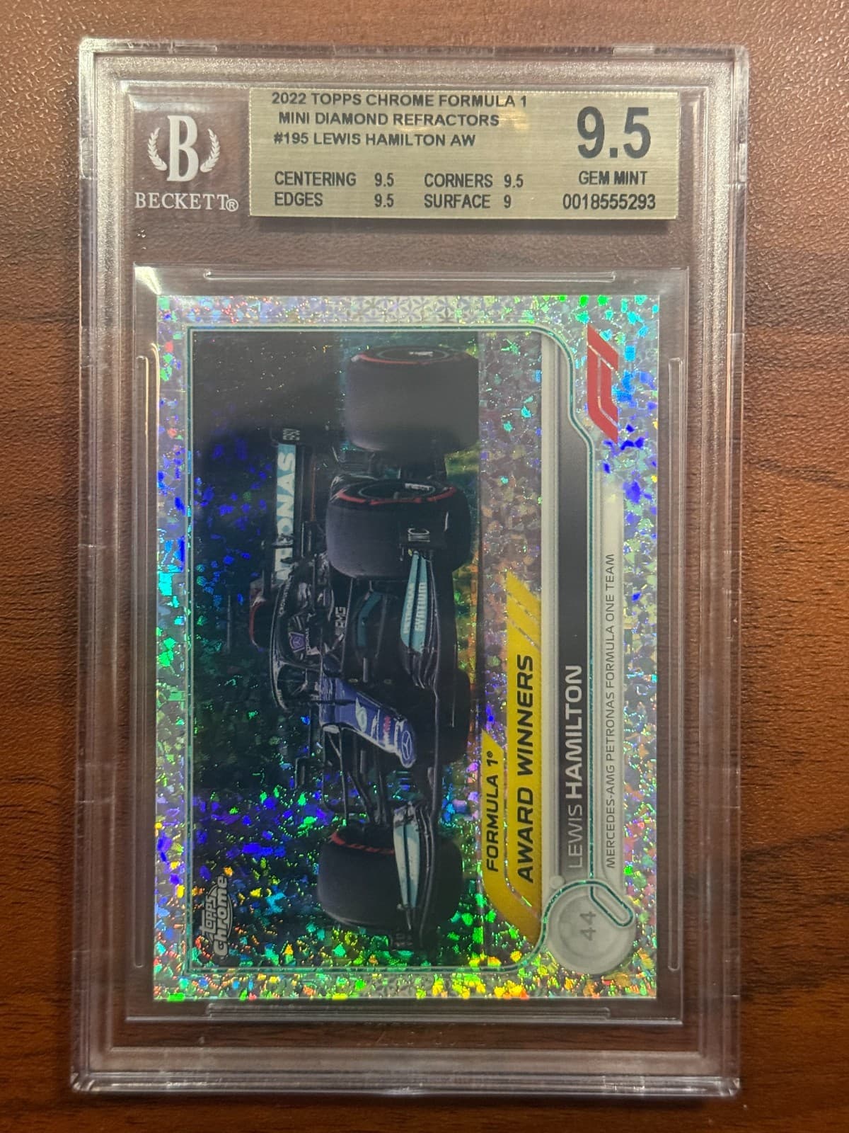 2022 Topps Formula 1 F1 Lewis Hamilton #195 Mini Diamond /299 BGS 9.5