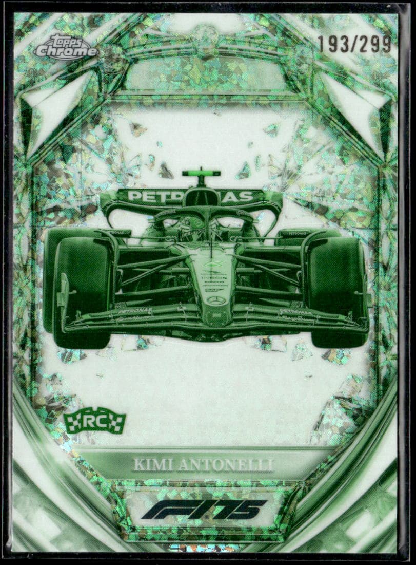 2025 Topps Chrome F1 Kimi Antonelli Green Refractor RC #D75-28 /299