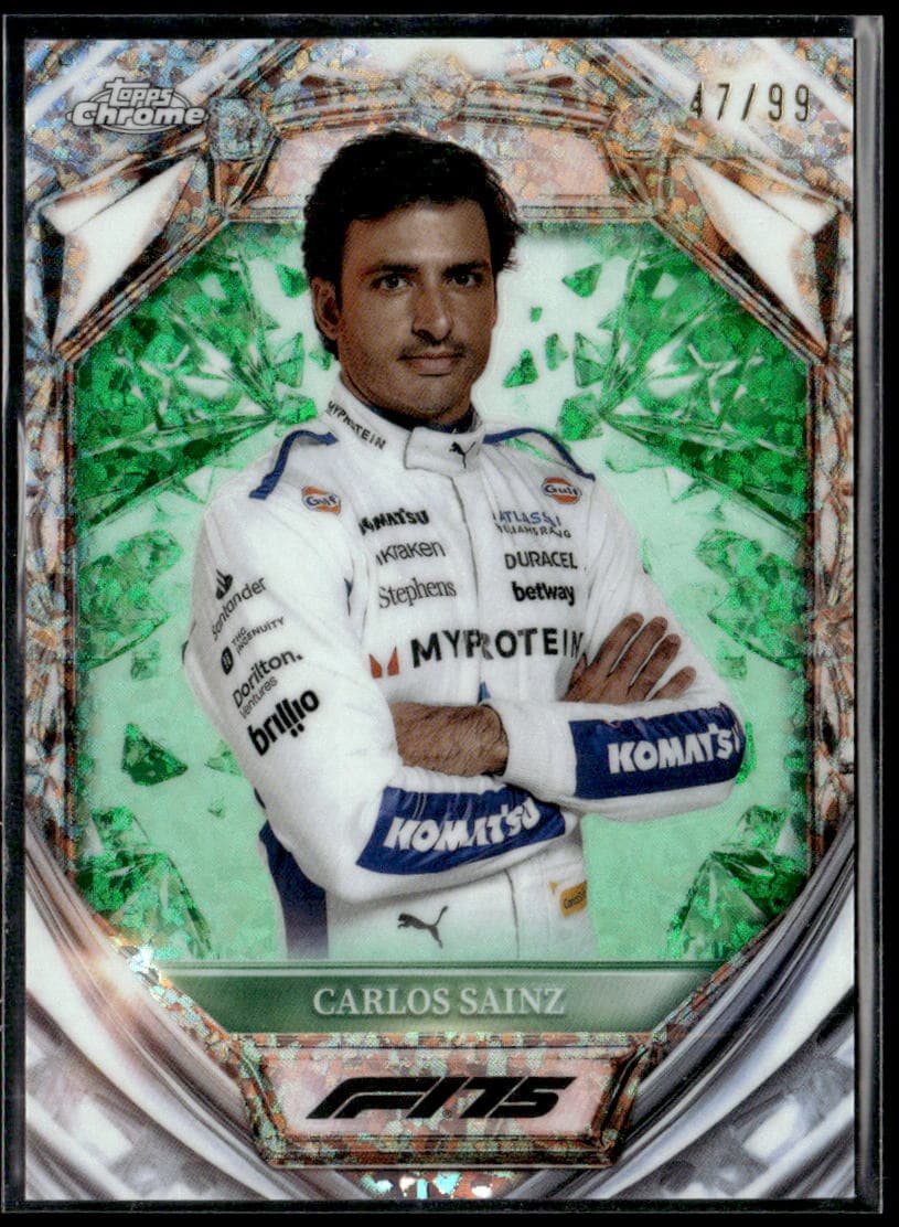2025 Topps Chrome F1 Carlos Sainz Diamond 75th Anniversary #D75-18 /99