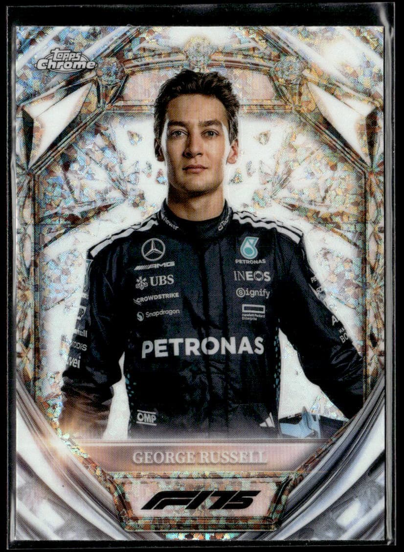2025 Topps Chrome F1 George Russell Diamond 75th Anniversary #D75-7