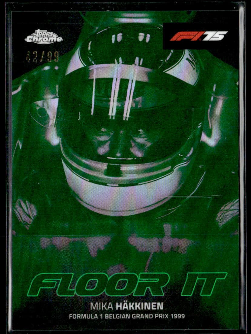 2025 Topps Chrome F1 Mika Häkkinen Green Refractor #FI-8 /99