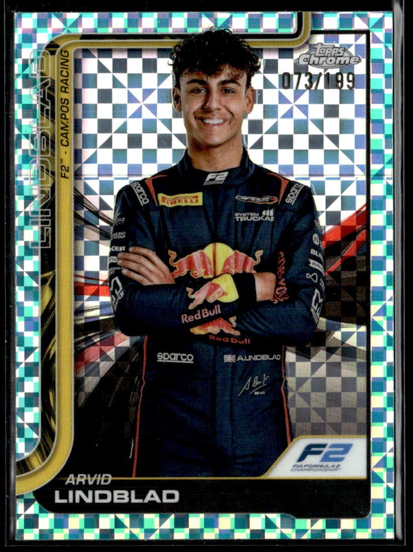 2025 Topps Chrome F1 Arvid Lindblad Refractor RC #23 /199