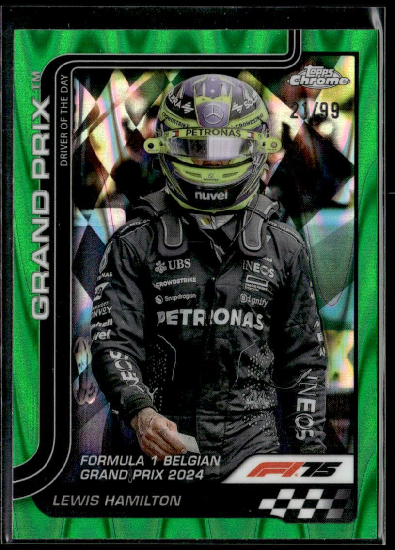 2025 Topps Chrome F1 Lewis Hamilton Green Refractor #135 /99