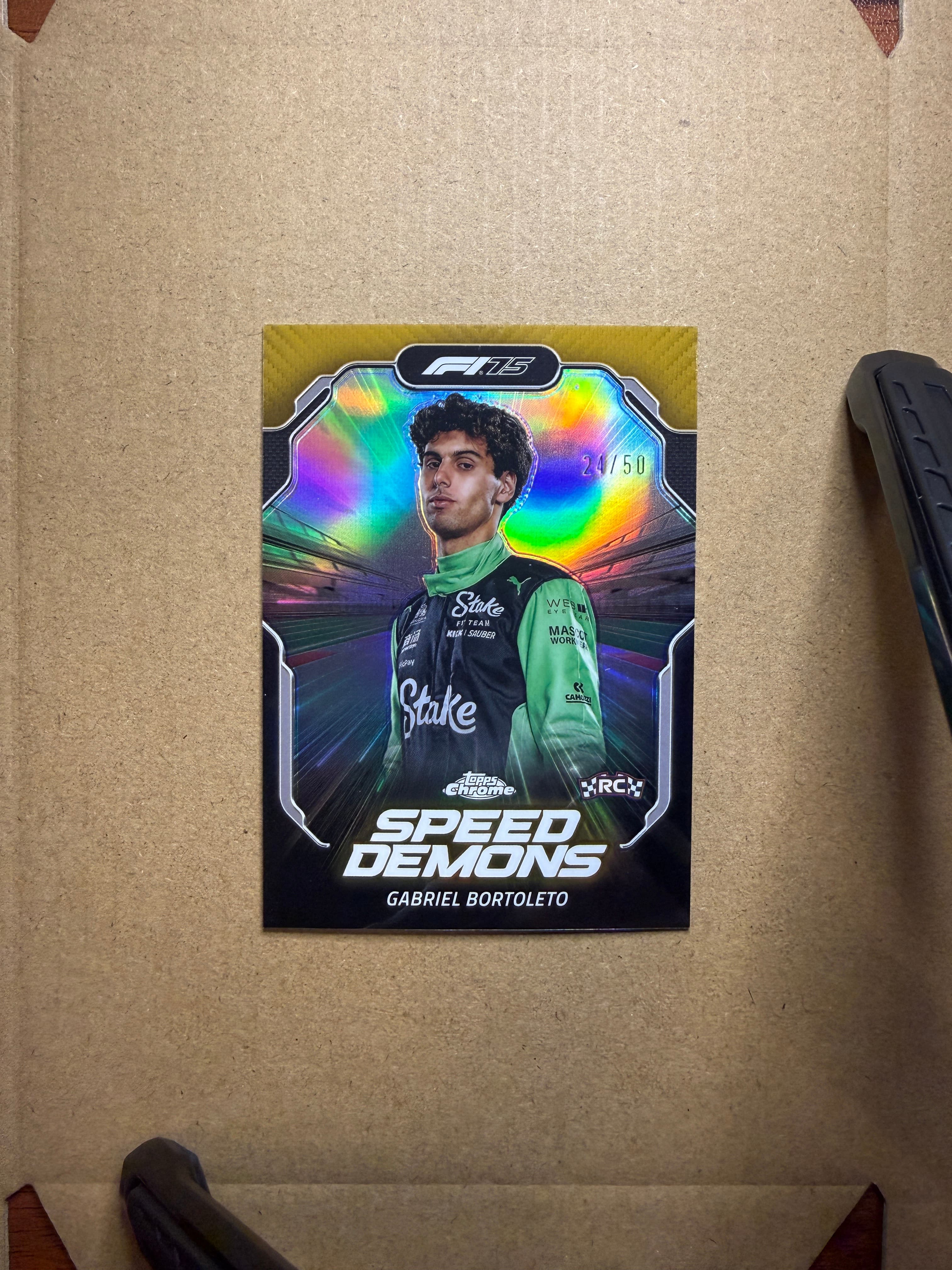 2025 Topps Chrome F1 Gabriel Bortoleto Speed Demons RC /50