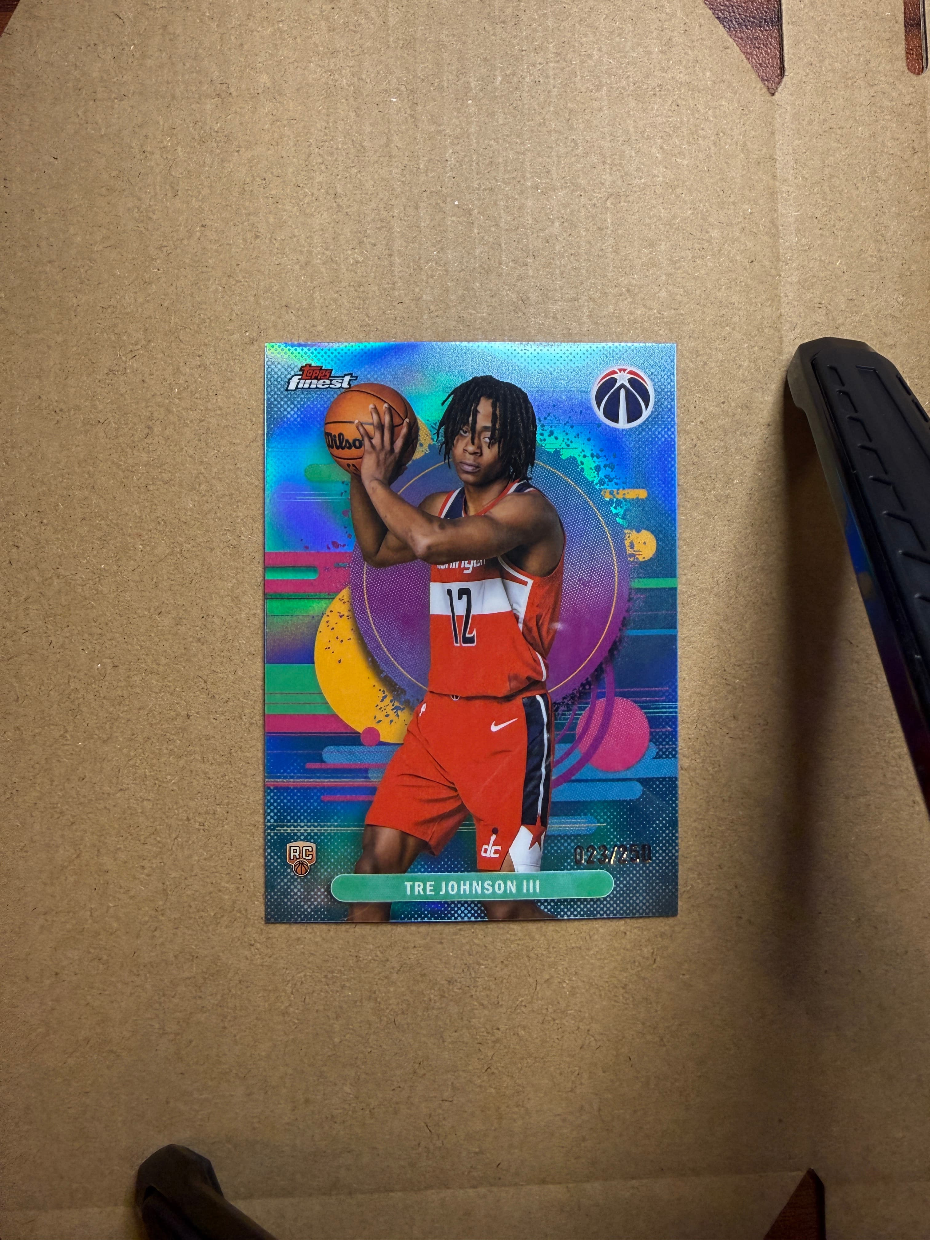 2025 Topps Finest Basketball Tre Johnson III RC #105 /250