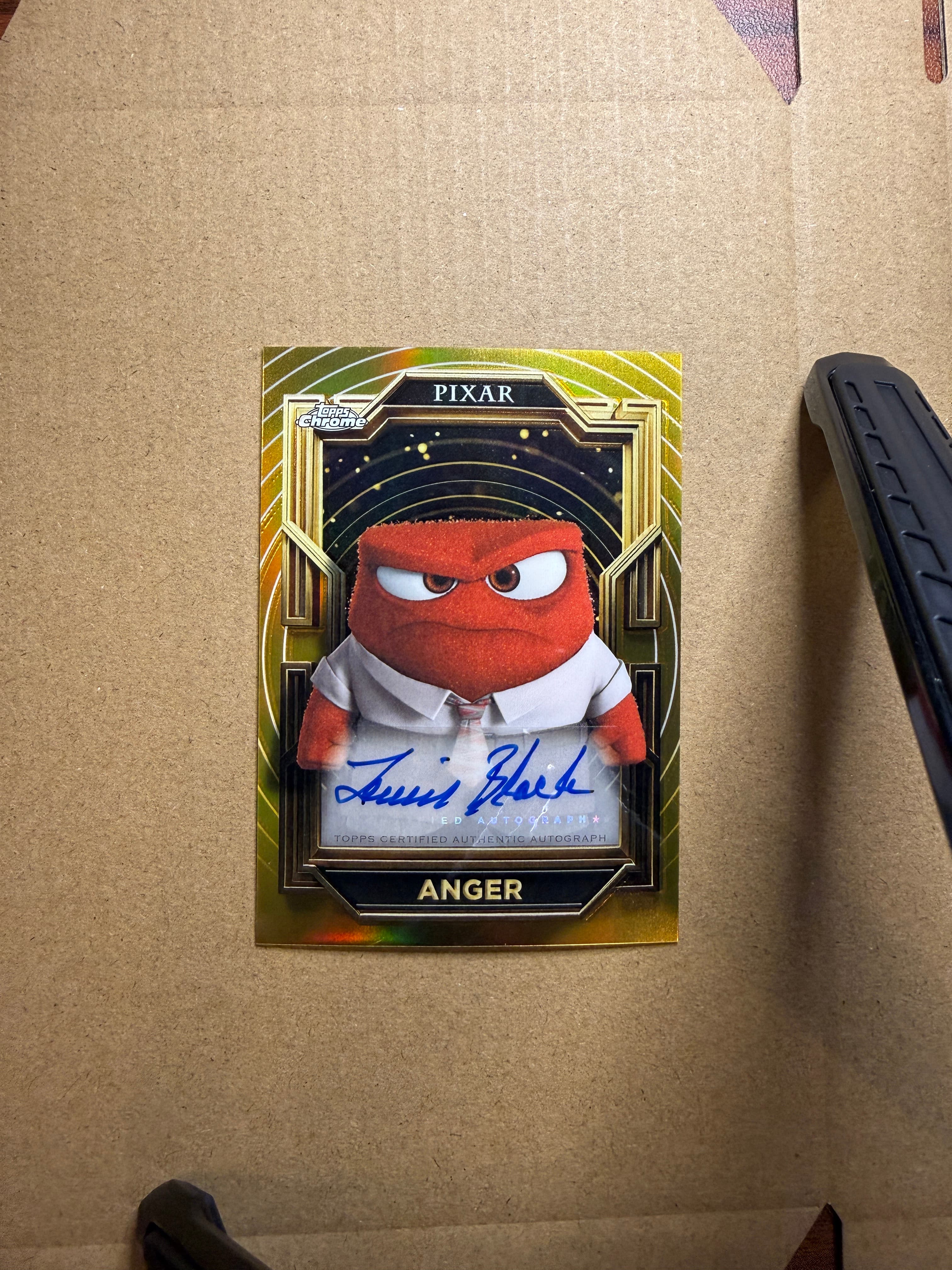 2025 Topps Chrome Pixar Gold Anger Lewis Black Auto #AA-LB