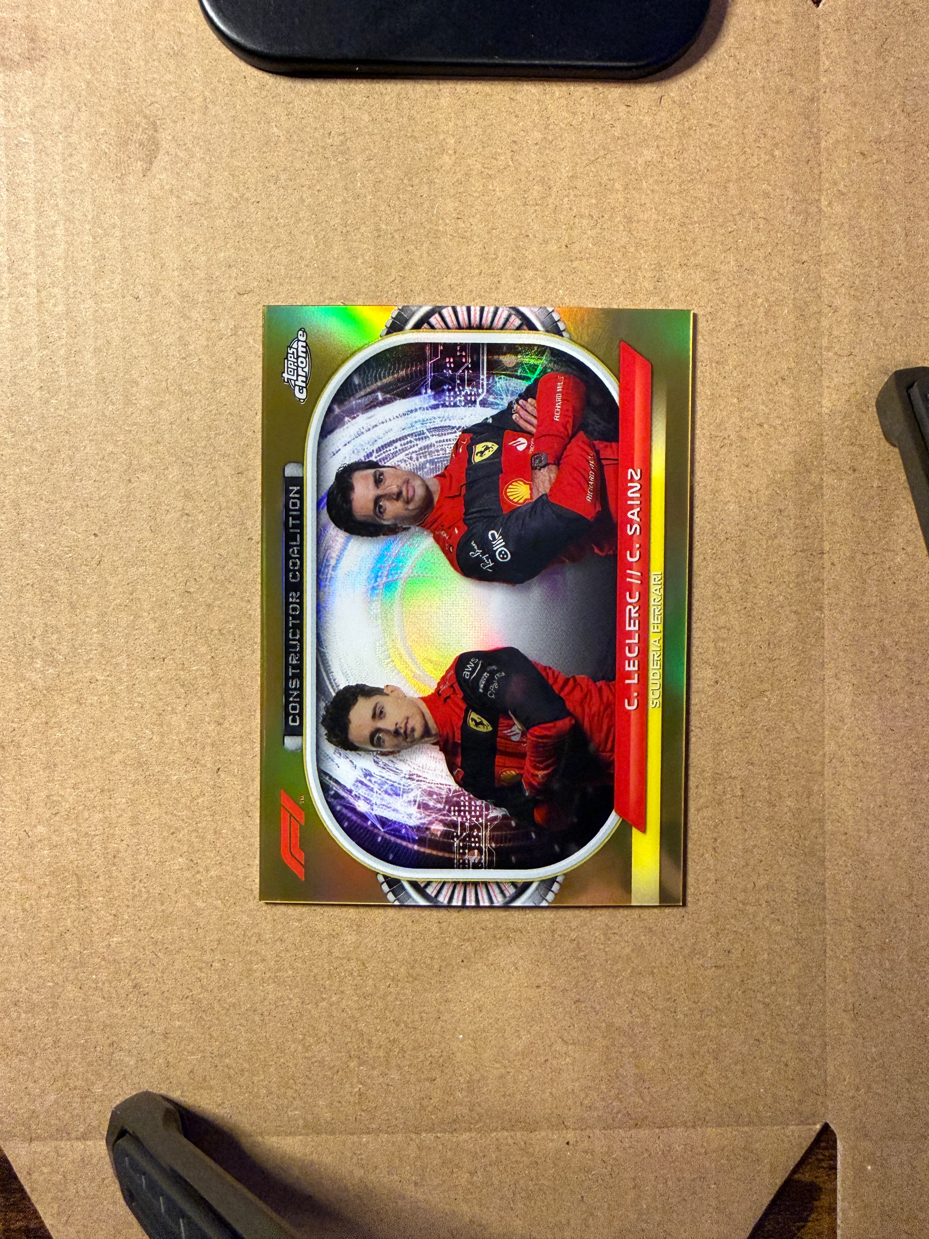 2022 Topps Chrome F1 Charles Leclerc Carlos Sainz Ferrari Relic #CC-SF /50