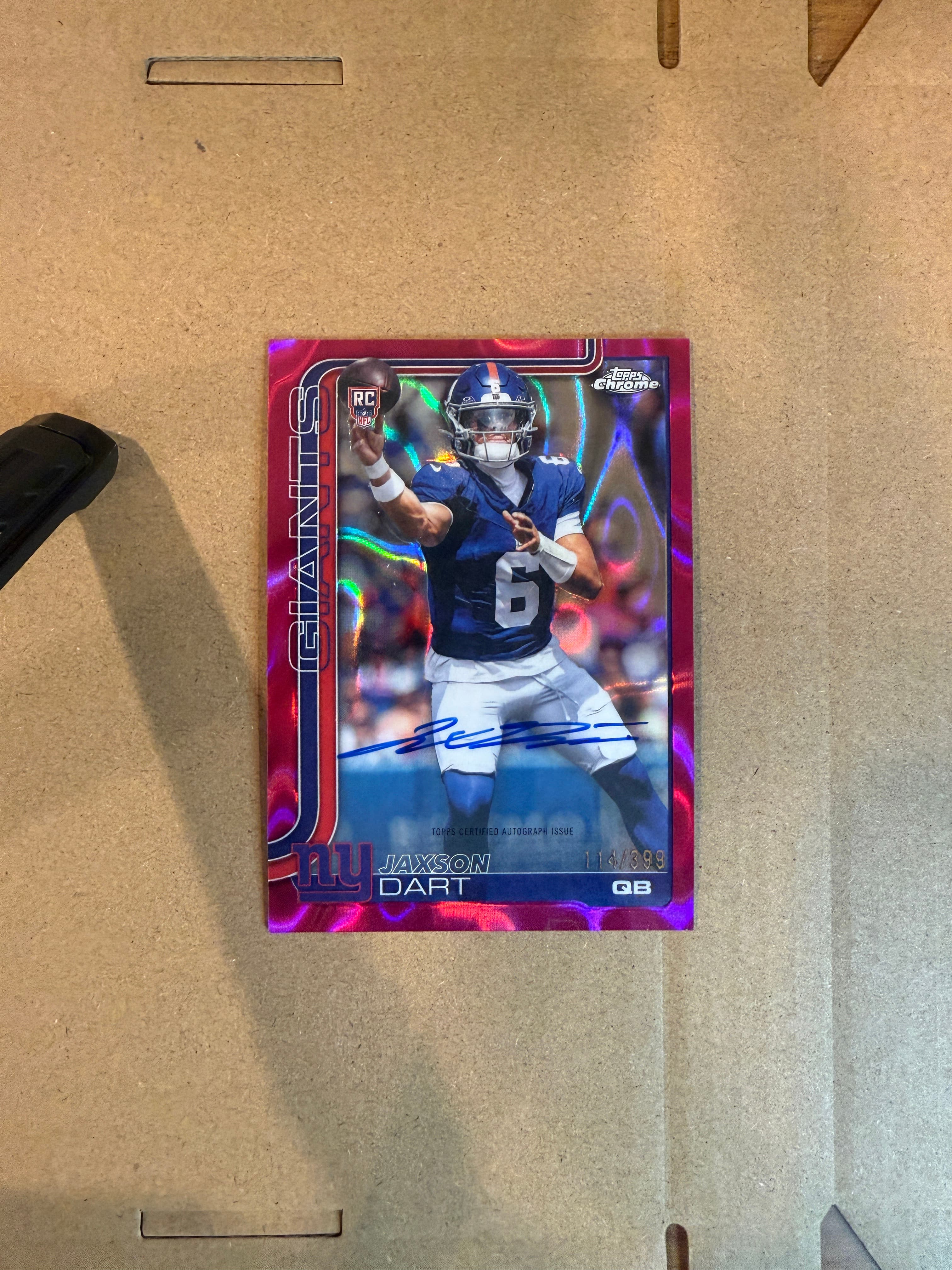 2025 Topps Chrome Football Jaxson Dart Auto RC #RC-JD /399