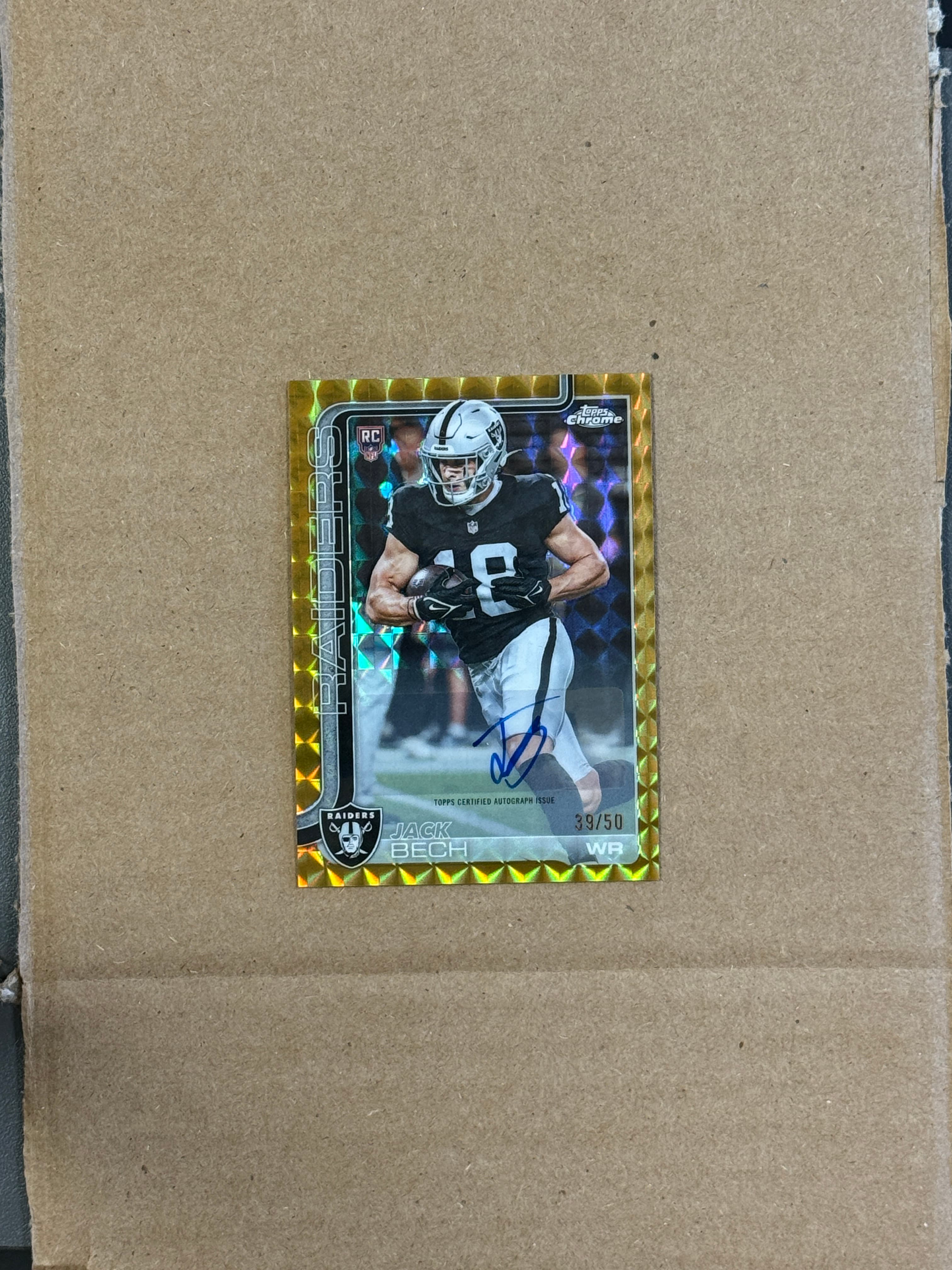 2025 Topps Chrome Football Jack Bech Geometric Auto RC /50