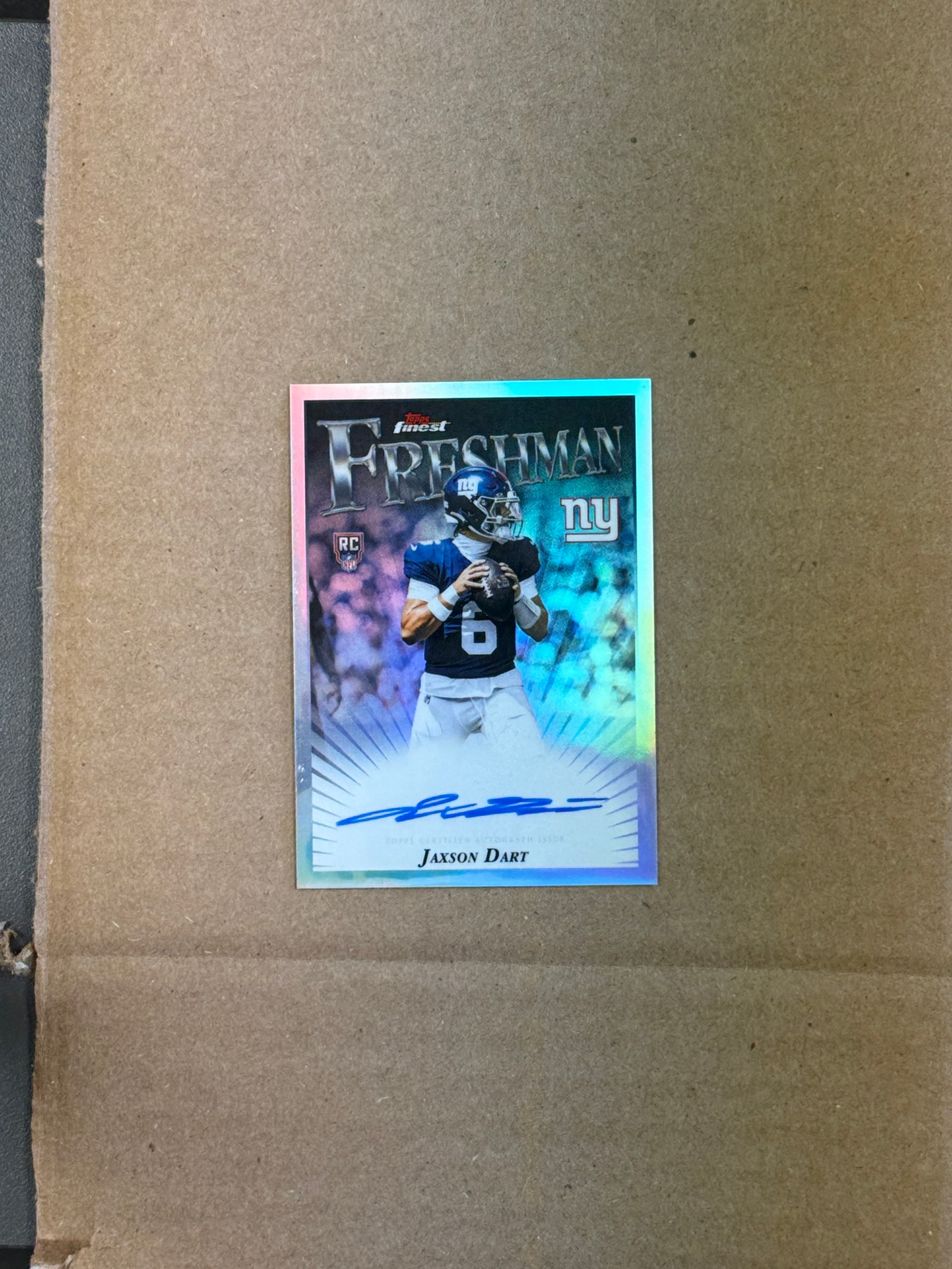 2025 Topps Finest Football Jaxson Dart Refractor Auto RC #FFA-JD