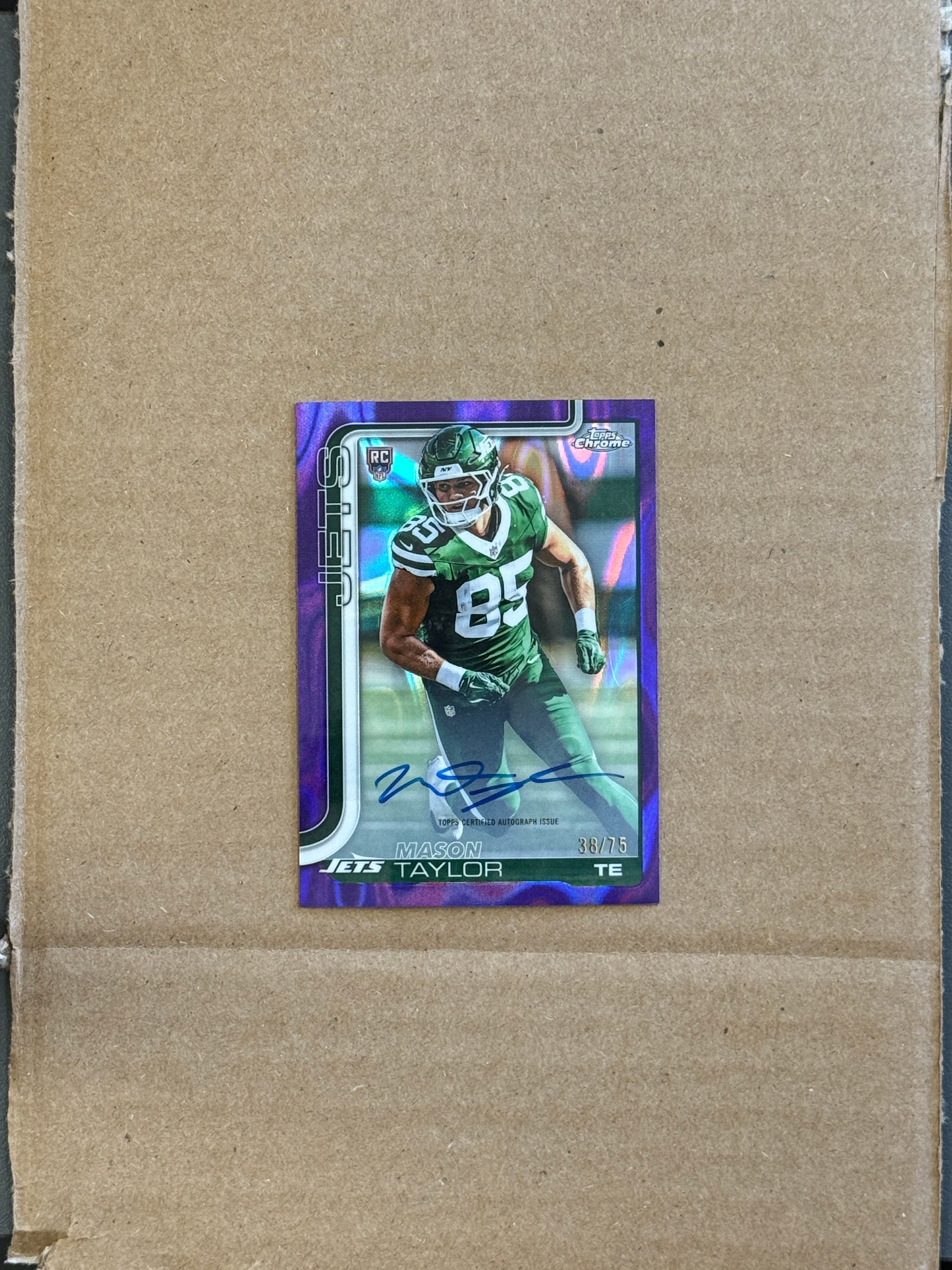 2025 Topps Chrome Football Mason Taylor Auto RC /75
