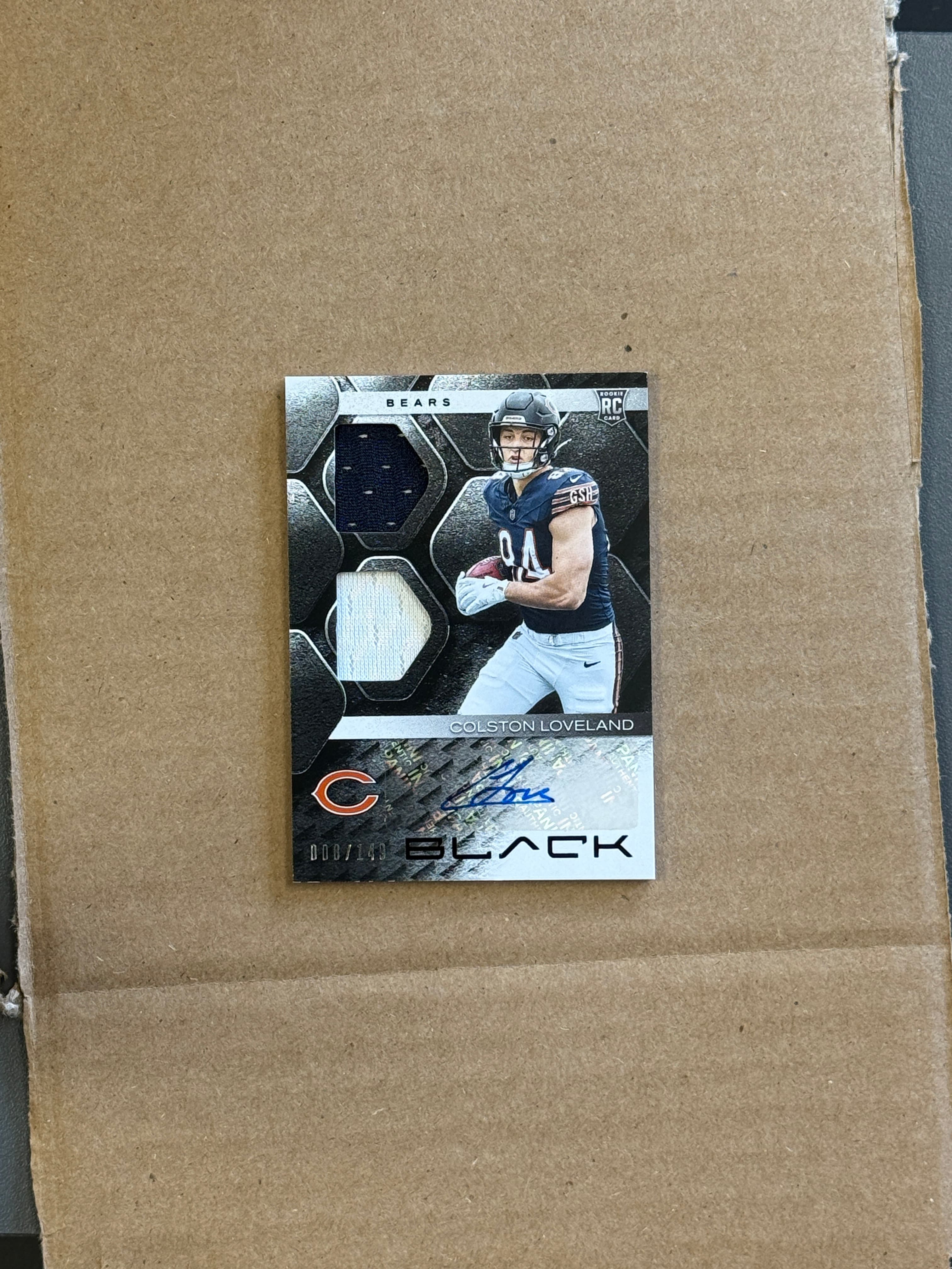 2025 Topps Black Football Football Colston Loveland Auto Relic RC #RSM-CLD /149