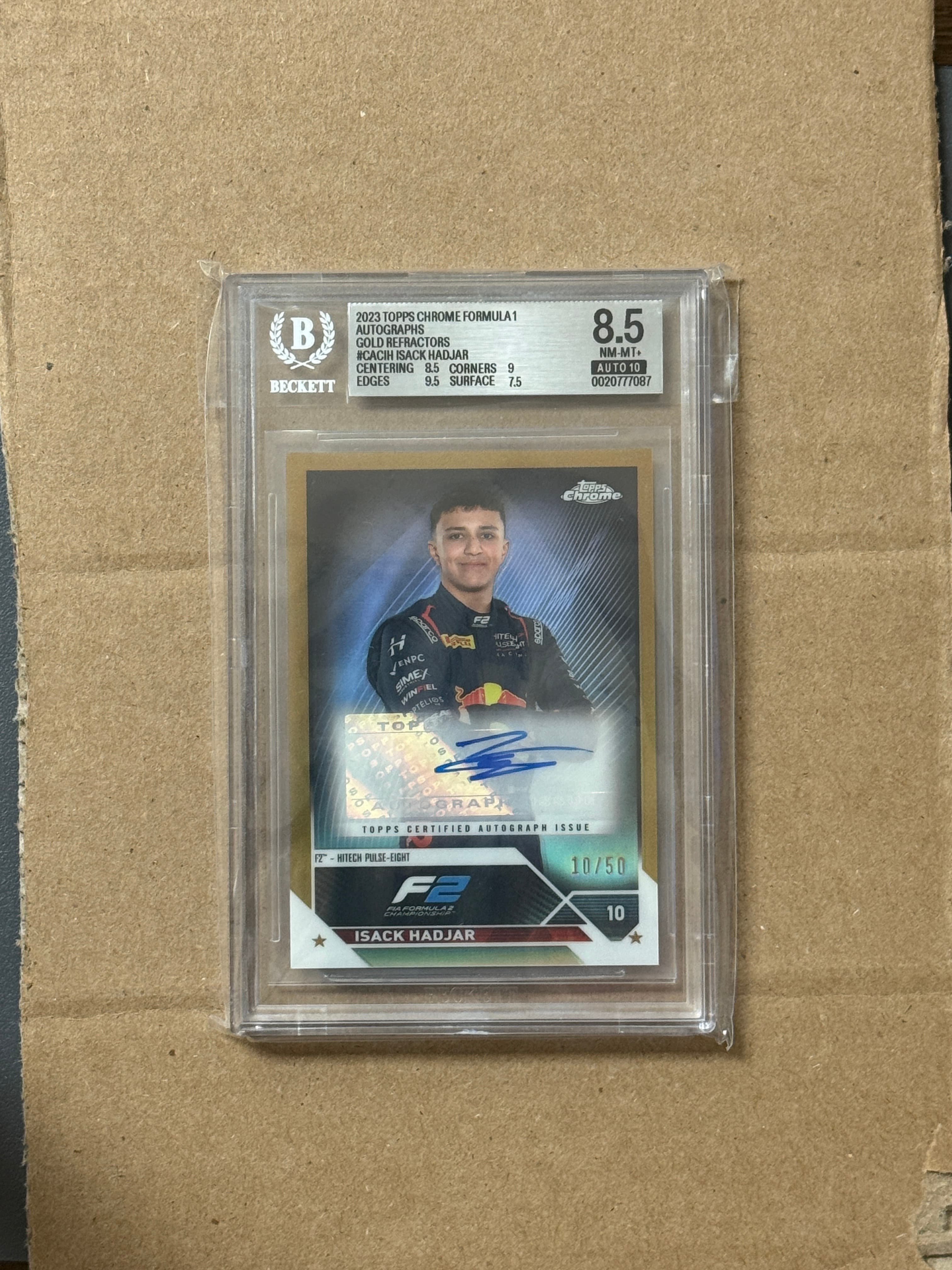 2023 Topps Chrome Formula 1 Isack Hadjar Auto #CAC-IH /50 BGS 8.5