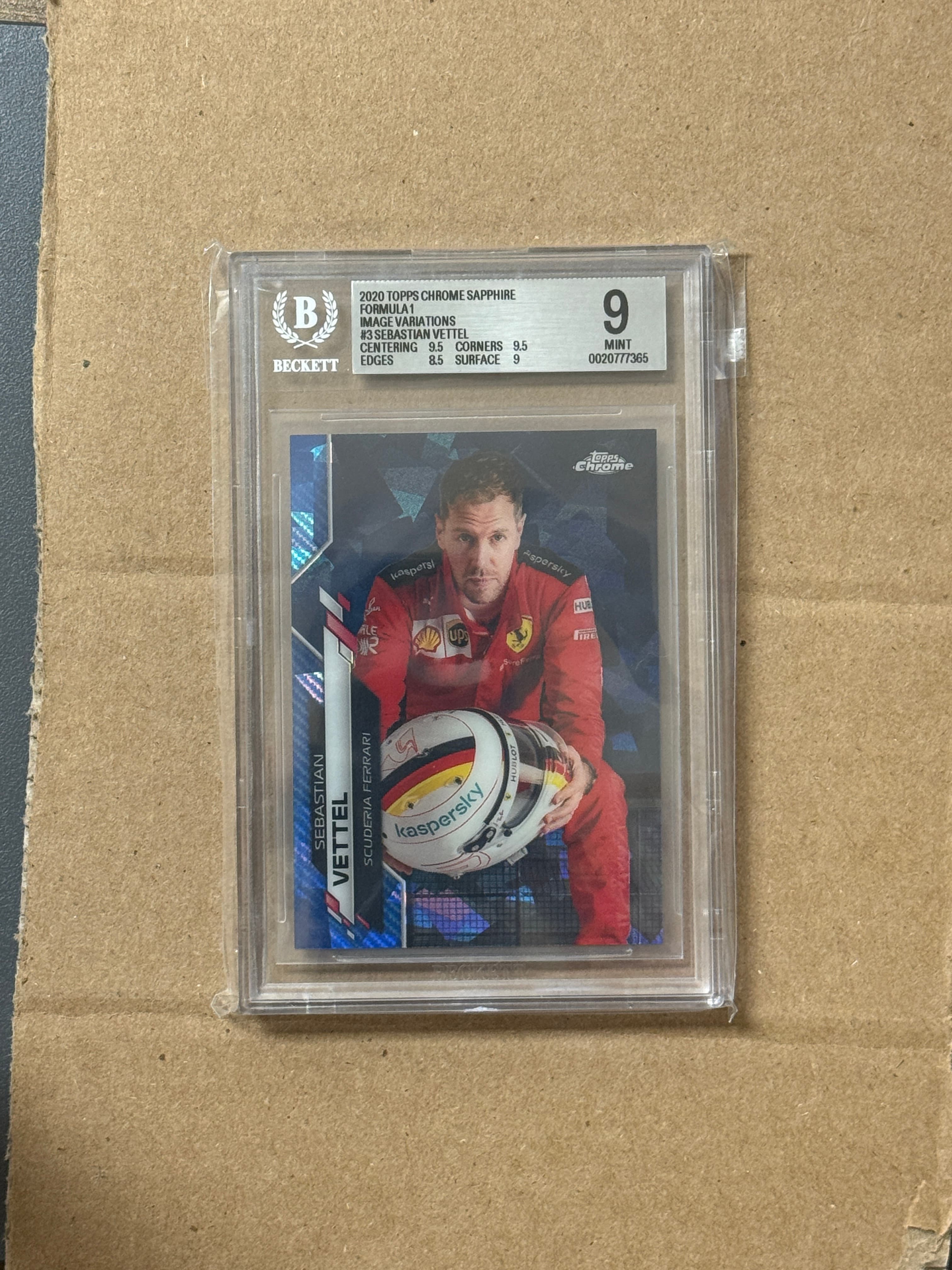 2020 Topps Chrome F1 Sebastian Vettel Variation #3 BGS 9