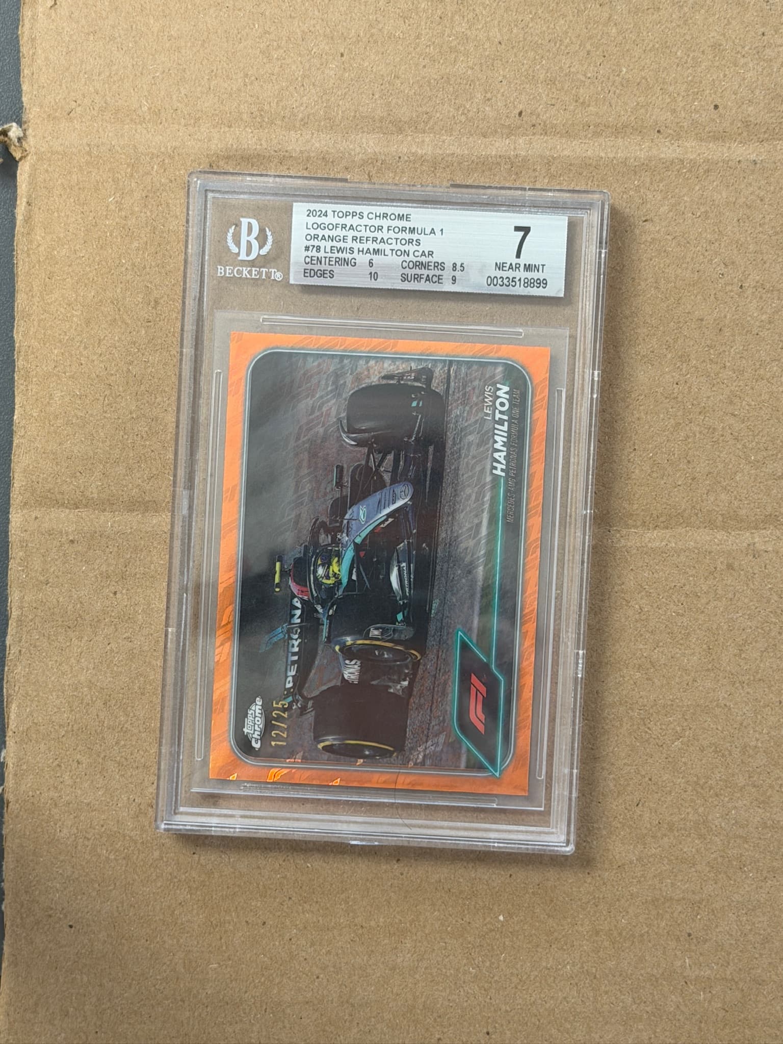 2024 Topps Chrome Lewis Hamilton Logofractor #78 /25 BGS 7