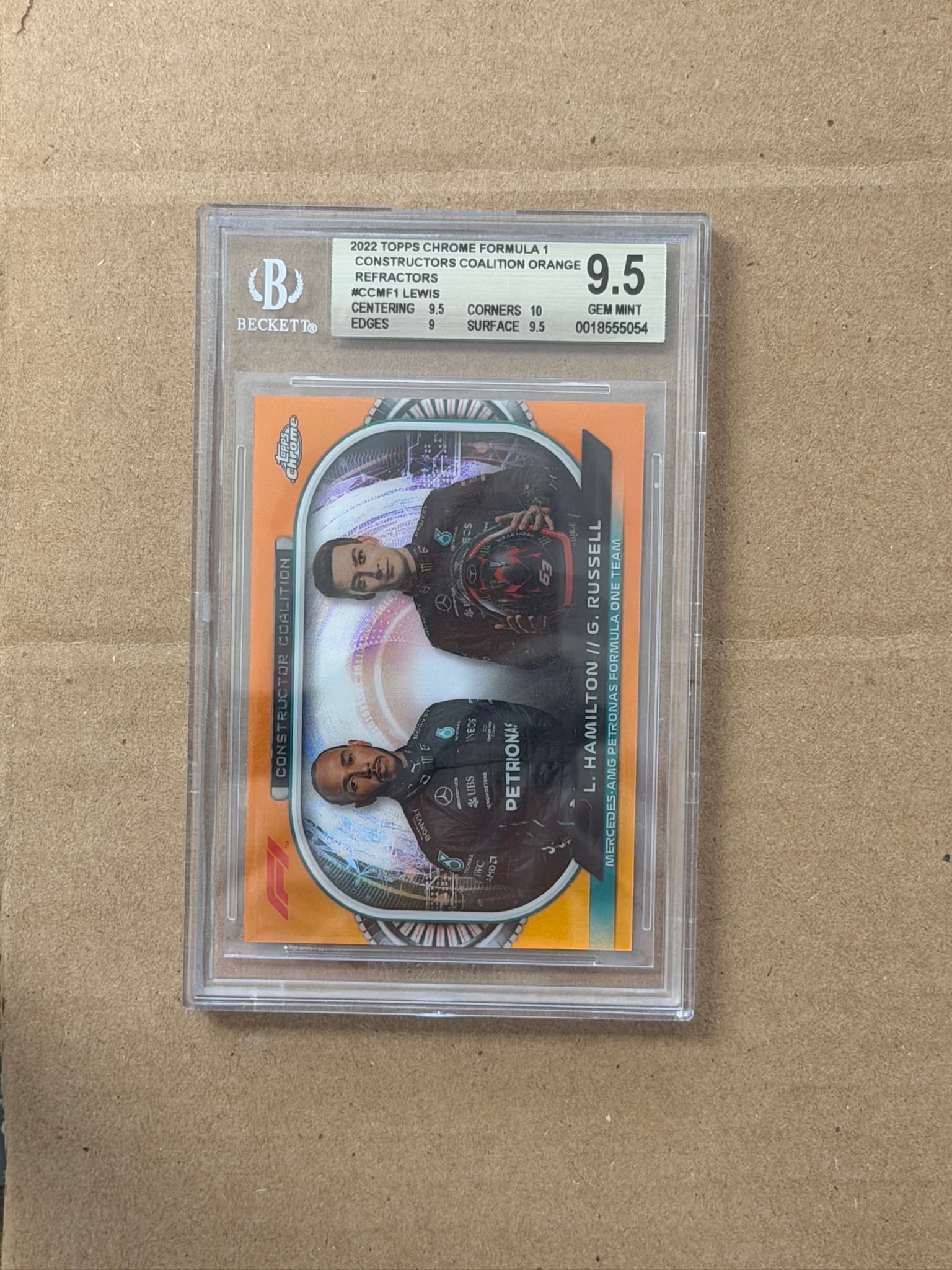 2022 Topps Chrome Formula 1 Lewis Hamilton George Russell #CC-MF1 /25 BGS 9.5